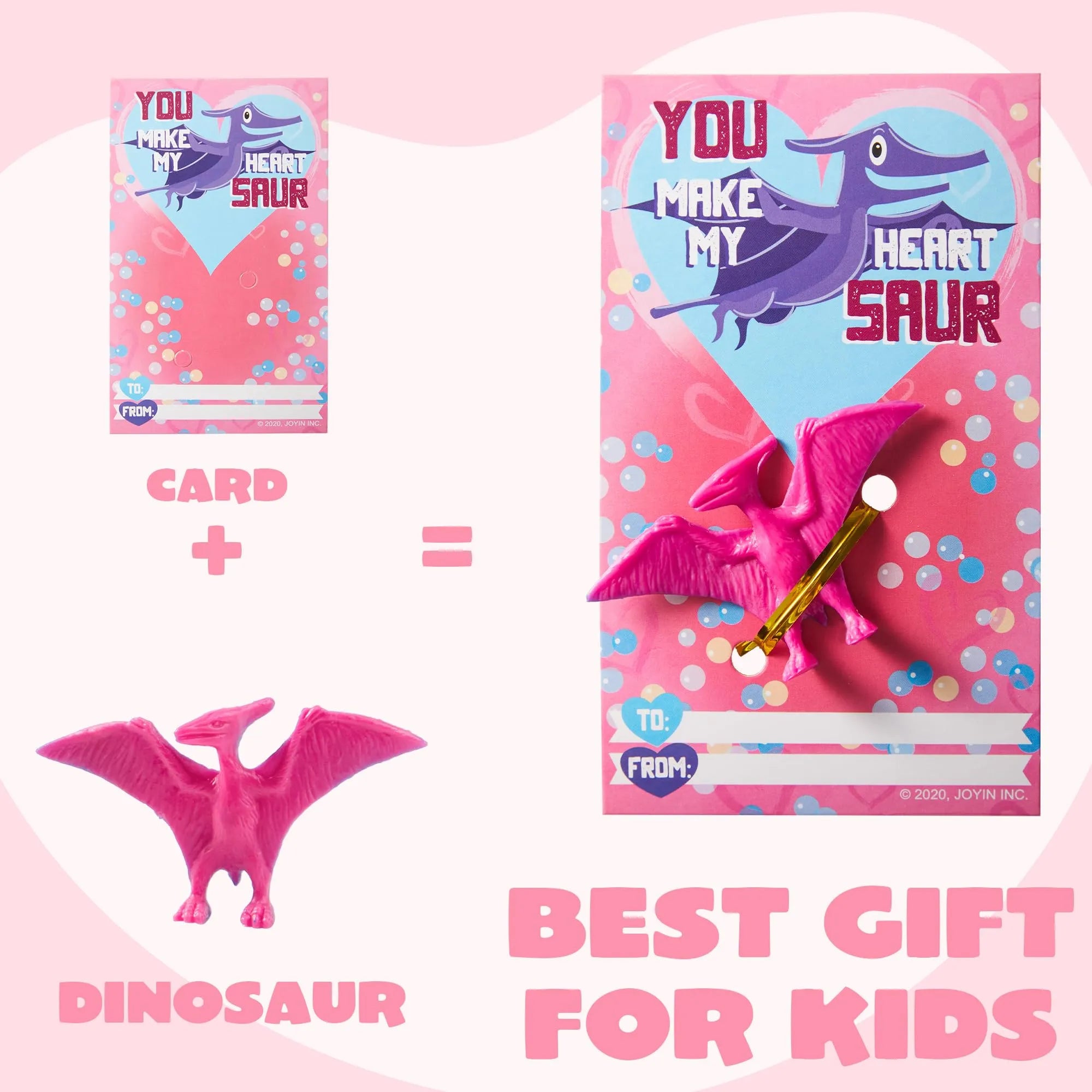 28Pcs Kids Valentines Day Card with Dinosaur Figure Toys-Classroom Exchange Gifts - Image 3