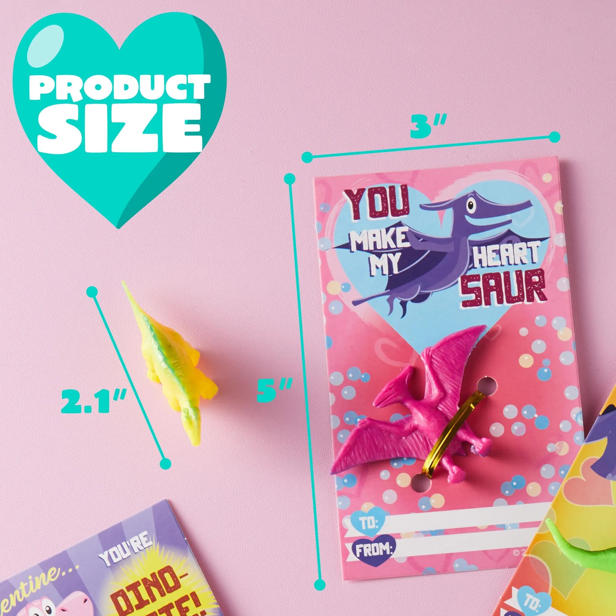 28Pcs Kids Valentines Day Card with Dinosaur Figure Toys-Classroom Exchange Gifts - Image 8