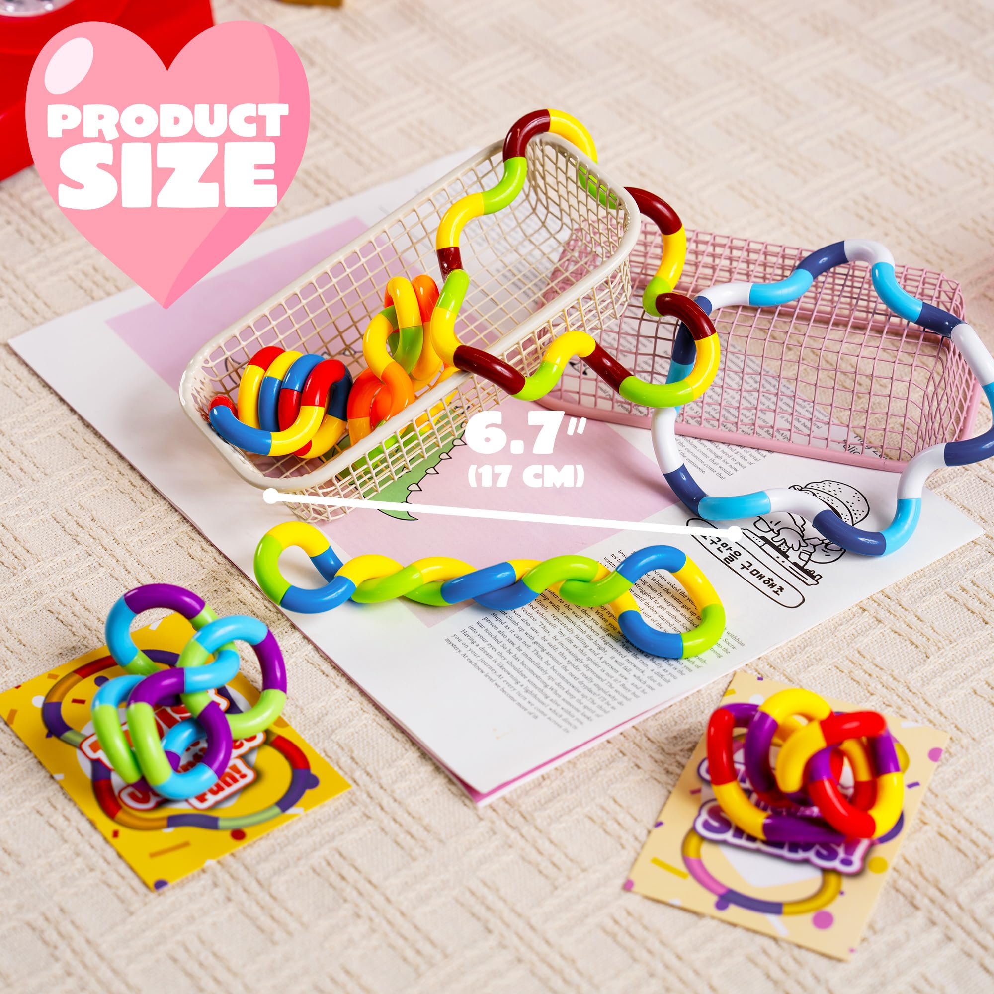 28 Pcs Valentine’s Day Twist & Spin Fidget Chains with Cards - Image 7