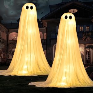 2 Pack 50 Halloween Decorations Outdoor Light Up Ghost