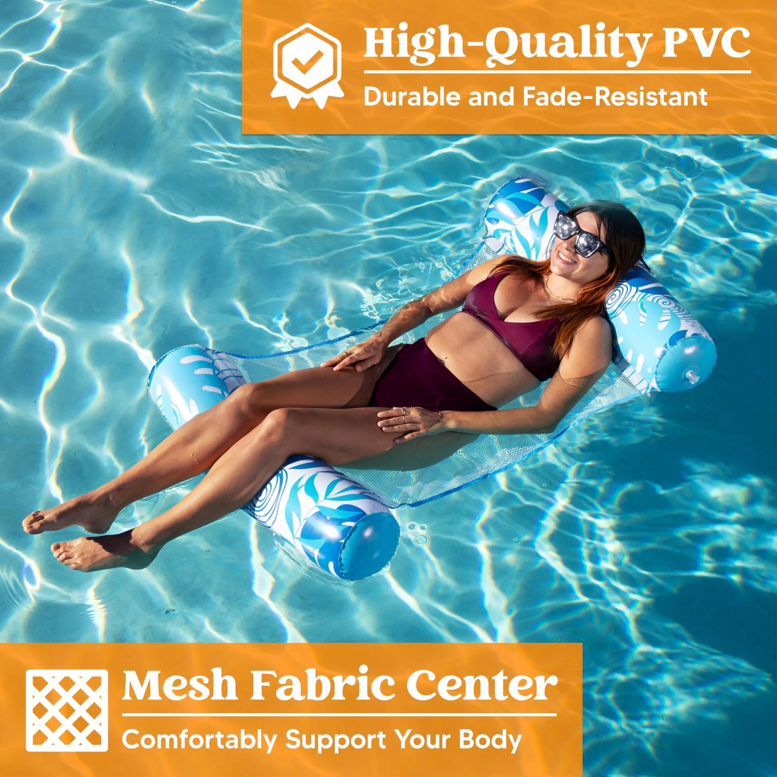 2 Packs 4-in-1 Multi-Purpose PVC Inflatable Pool Floats - Image 2