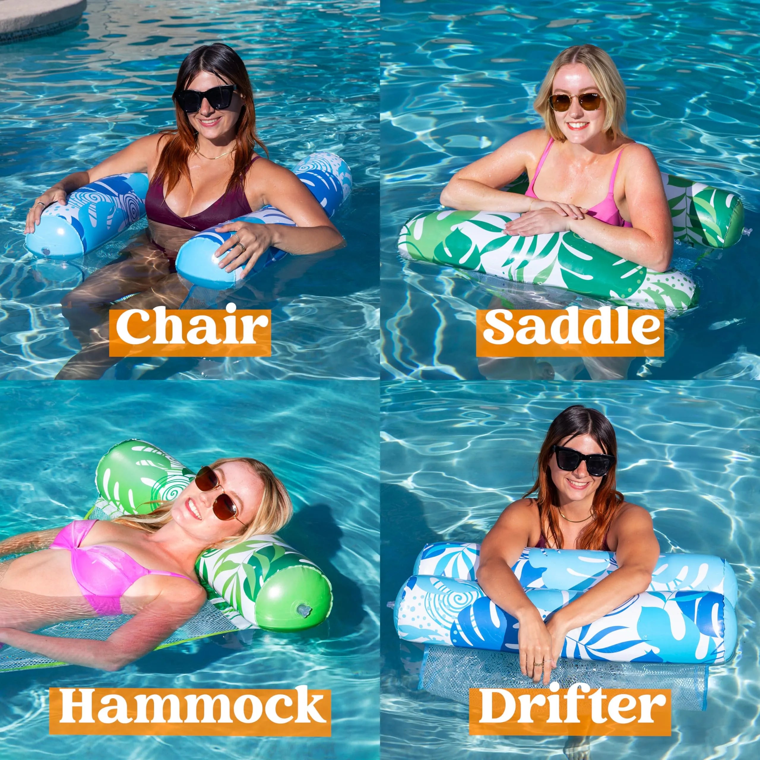 2 Packs 4-in-1 Multi-Purpose PVC Inflatable Pool Floats - Image 3