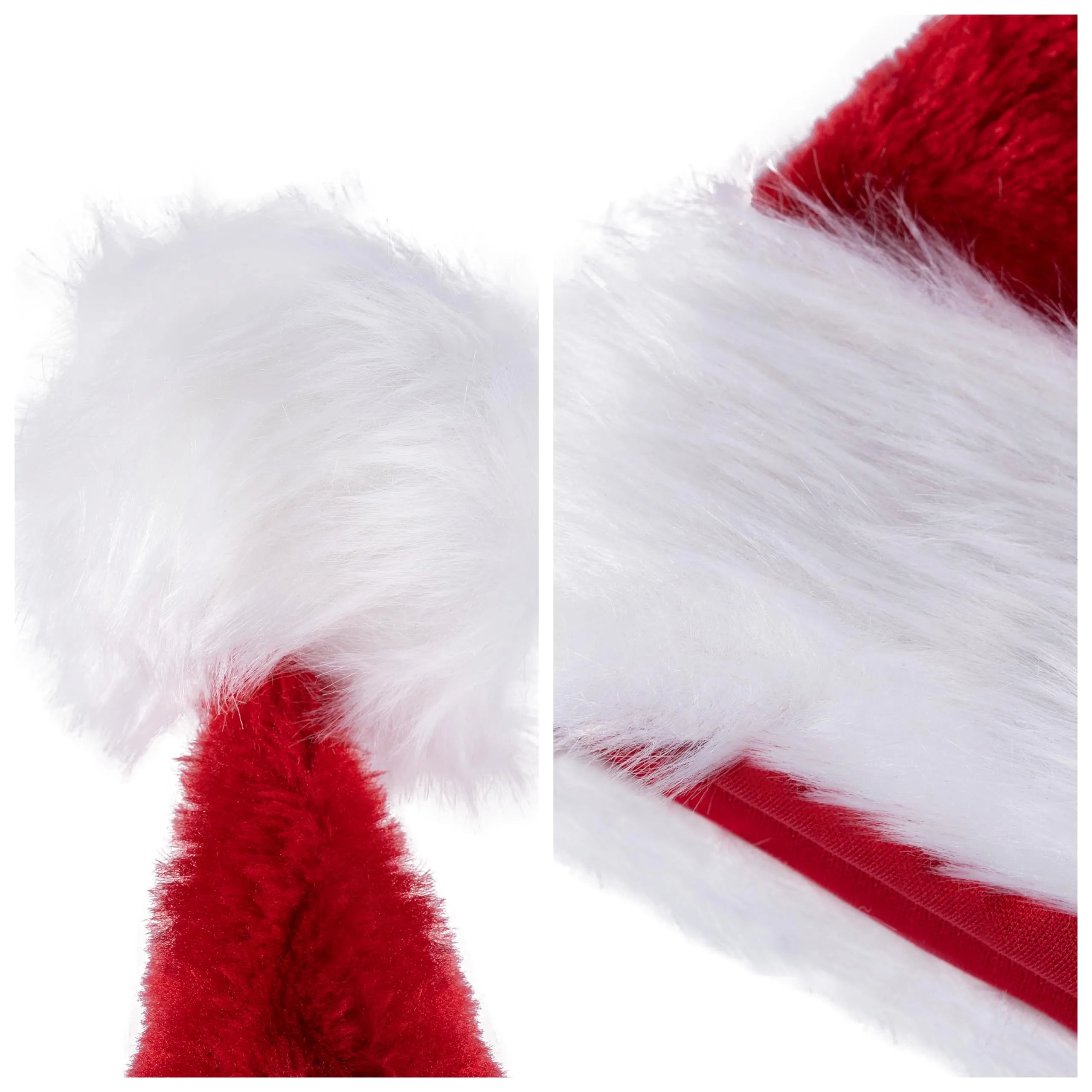 2Pcs Adults Light-up Christmas Santa Elf Hats with Pom Poms and Colorful Lights - Image 6