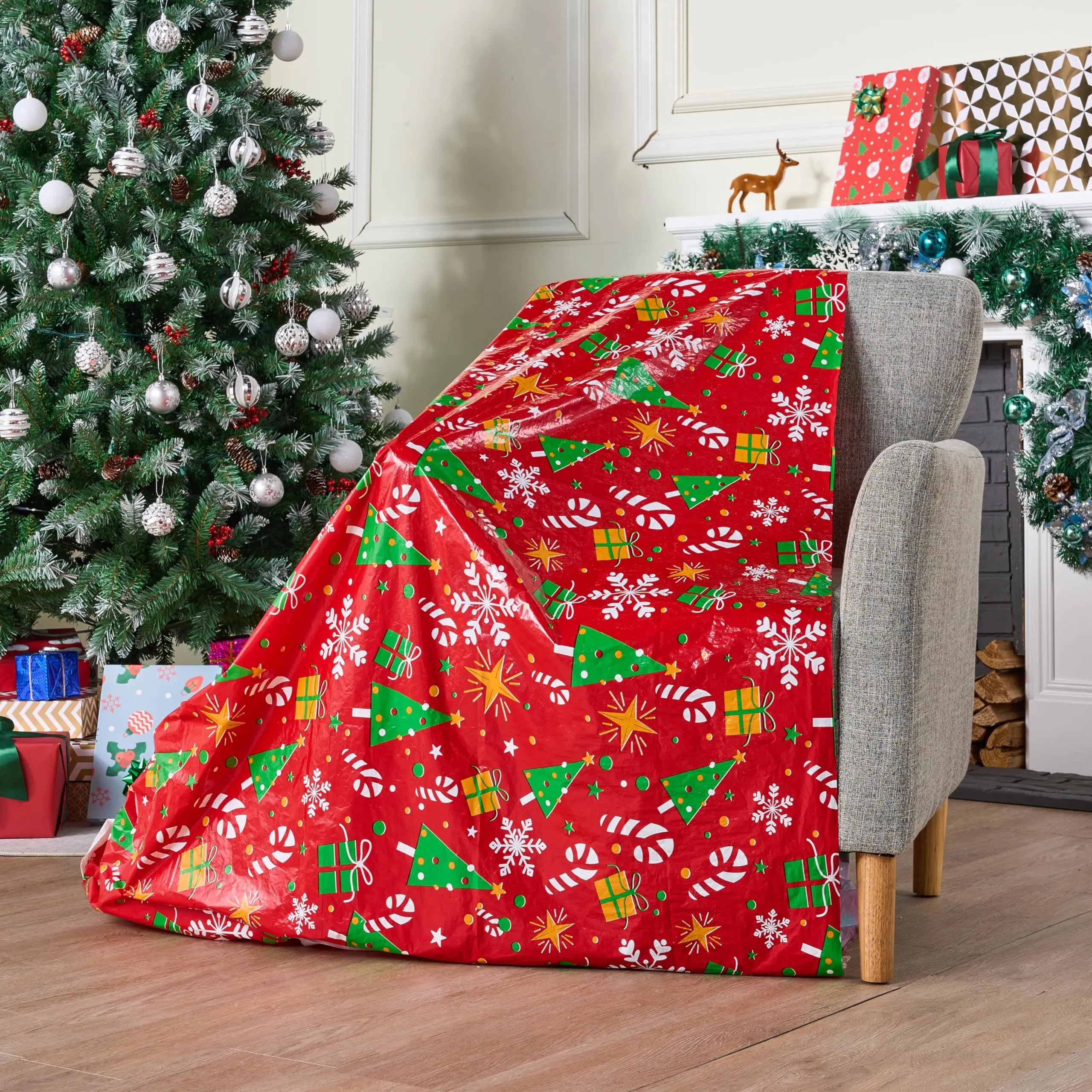 2Pcs Jumbo Christmas Bike Gift Bags Plastic Holiday Gift Bag 72in x 60in - Image 5