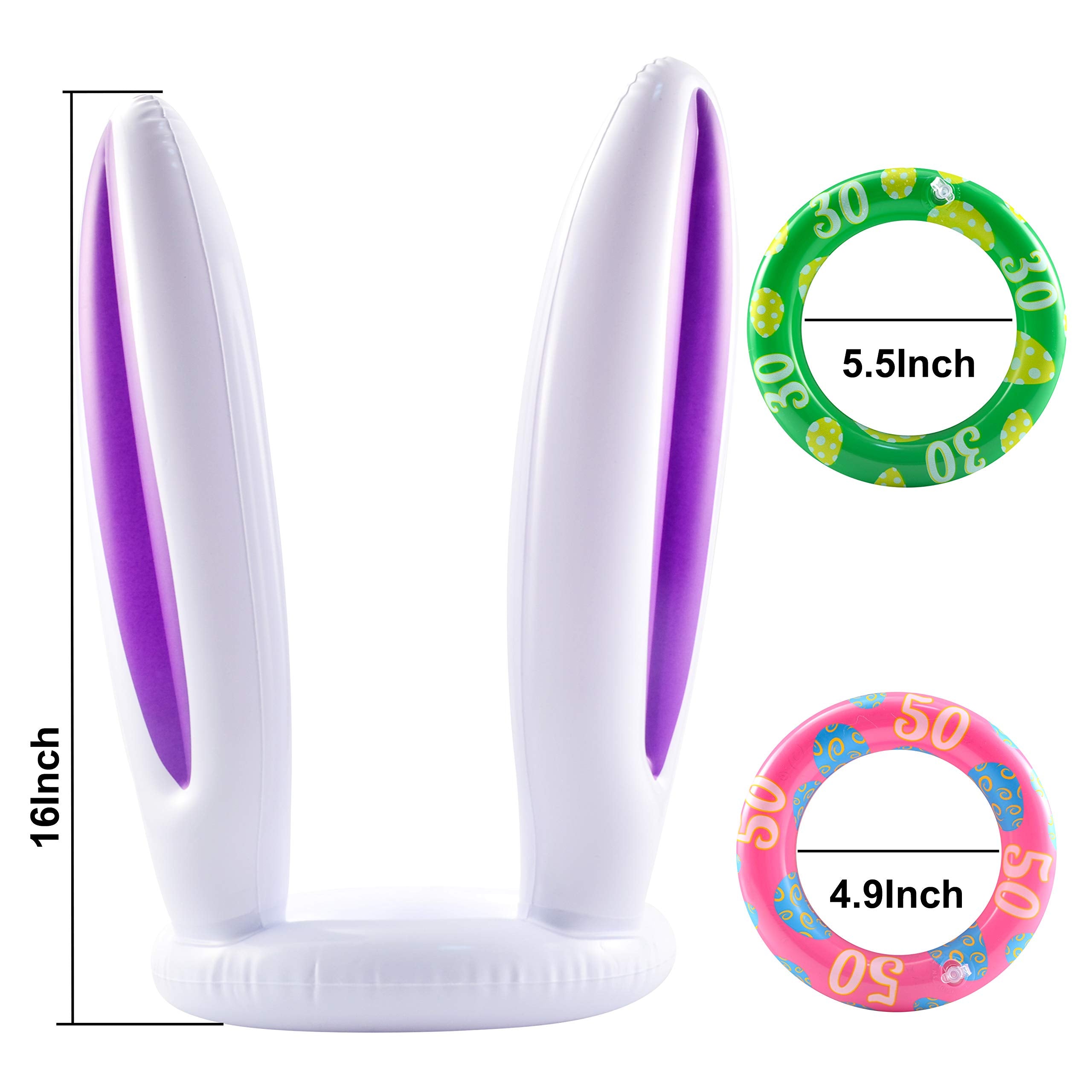 2 Sets Inflatable Bunny Ears Ring Toss Game for Indoor & Outdoor Party - Image 5