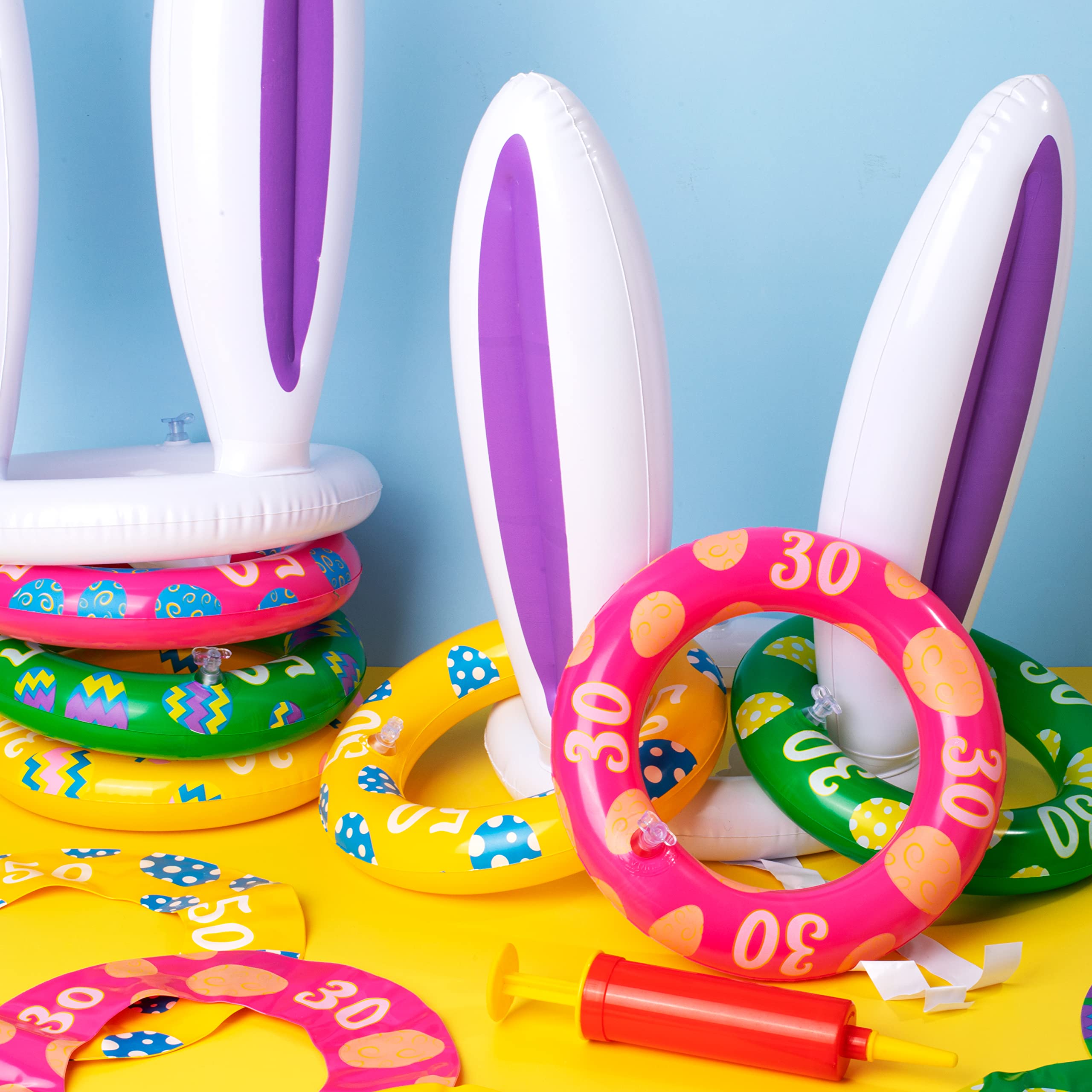 2 Sets Inflatable Bunny Ears Ring Toss Game for Indoor & Outdoor Party - Image 7