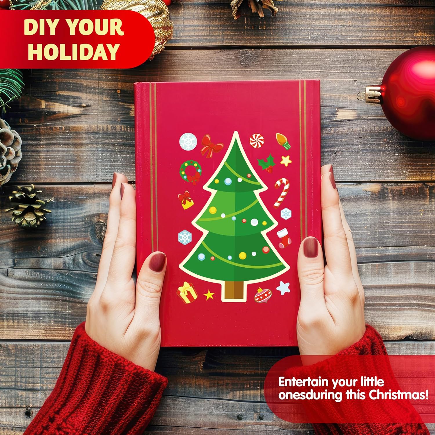 24 Pcs Christmas Tree Stickers, Make Your Own Christmas Tree Stickers Sheets - Image 2