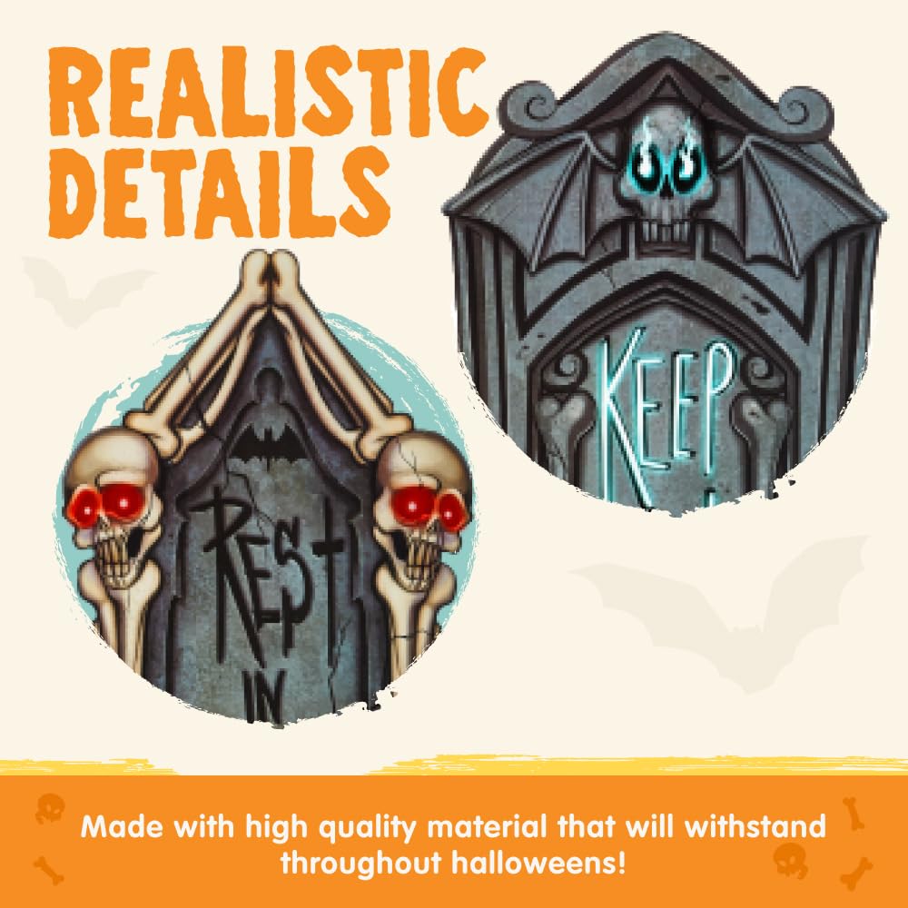 16 9 Pcs Halloween Tombstones Decorations - Image 3