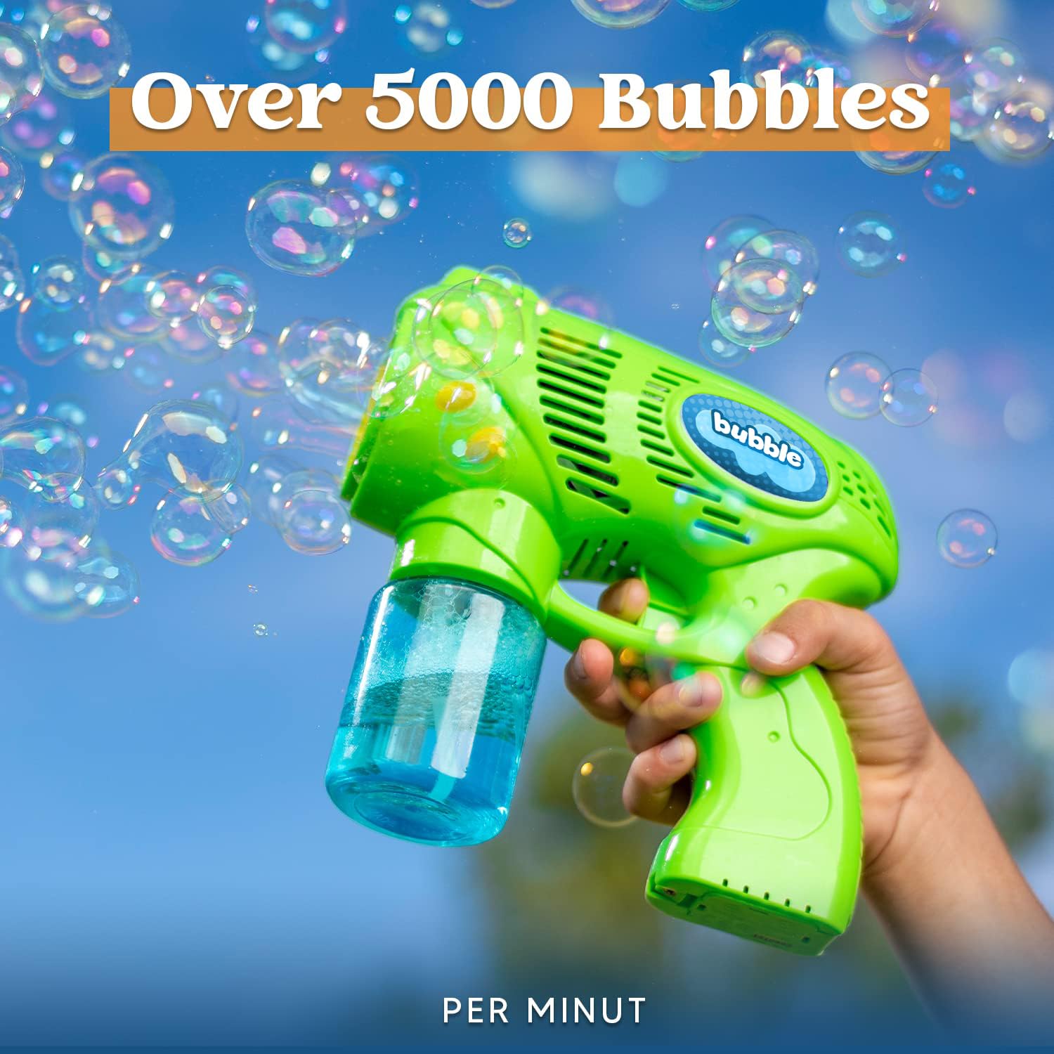 7in Bubble Gun Blower with 2 Bottles of 5 oz. Bubble Refill Solution, 2 Pcs - Image 2