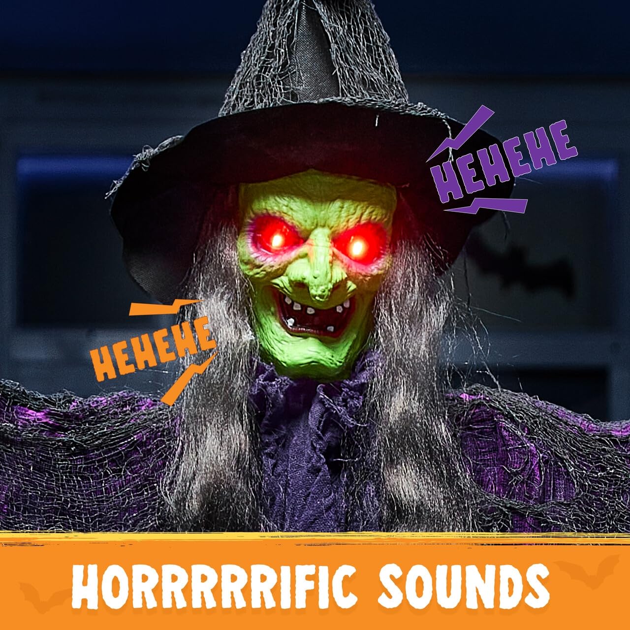 72” Halloween Hanging Witch Decorations Outdoor - Image 2
