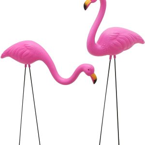 Small Flamingo Yard Ornament, 2 Sets