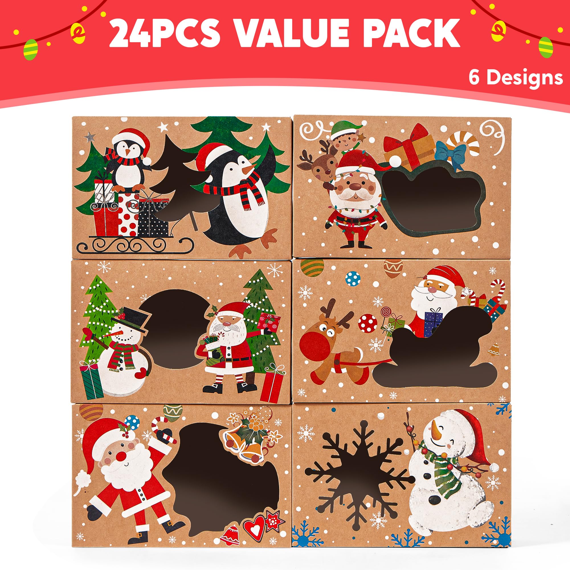 12PCS Christmas Cookie Boxes for Gift Giving - Image 2