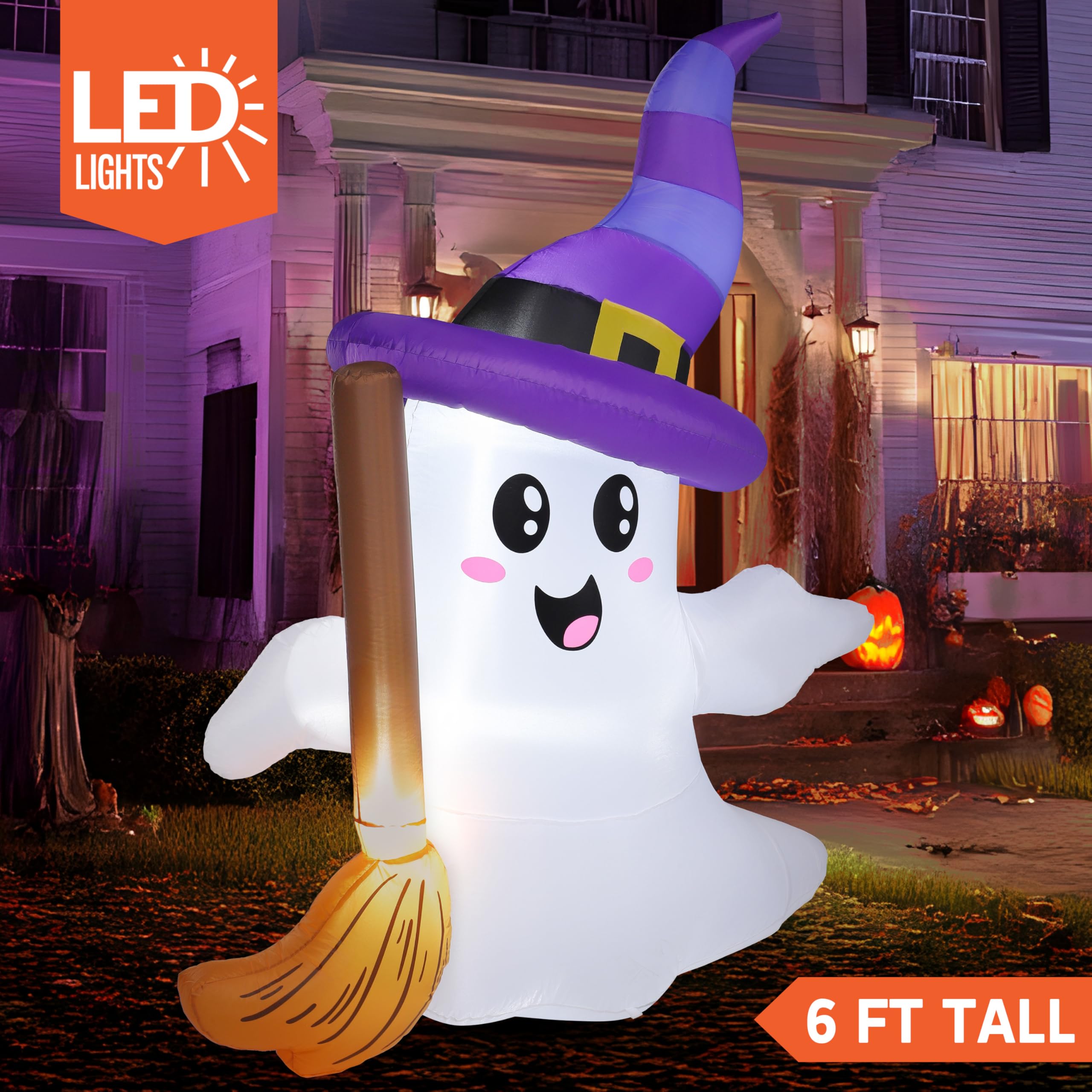 6FT Halloween Inflatables Ghost Outdoor Decorations - Image 2