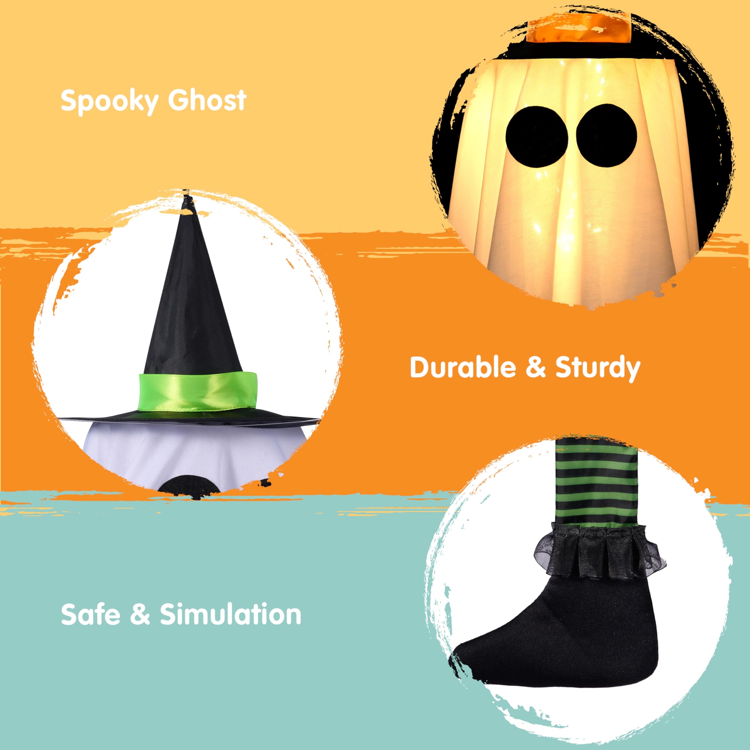 23.6 3PCS Halloween Hanging Ghosts Decorations Outdoor - Image 2