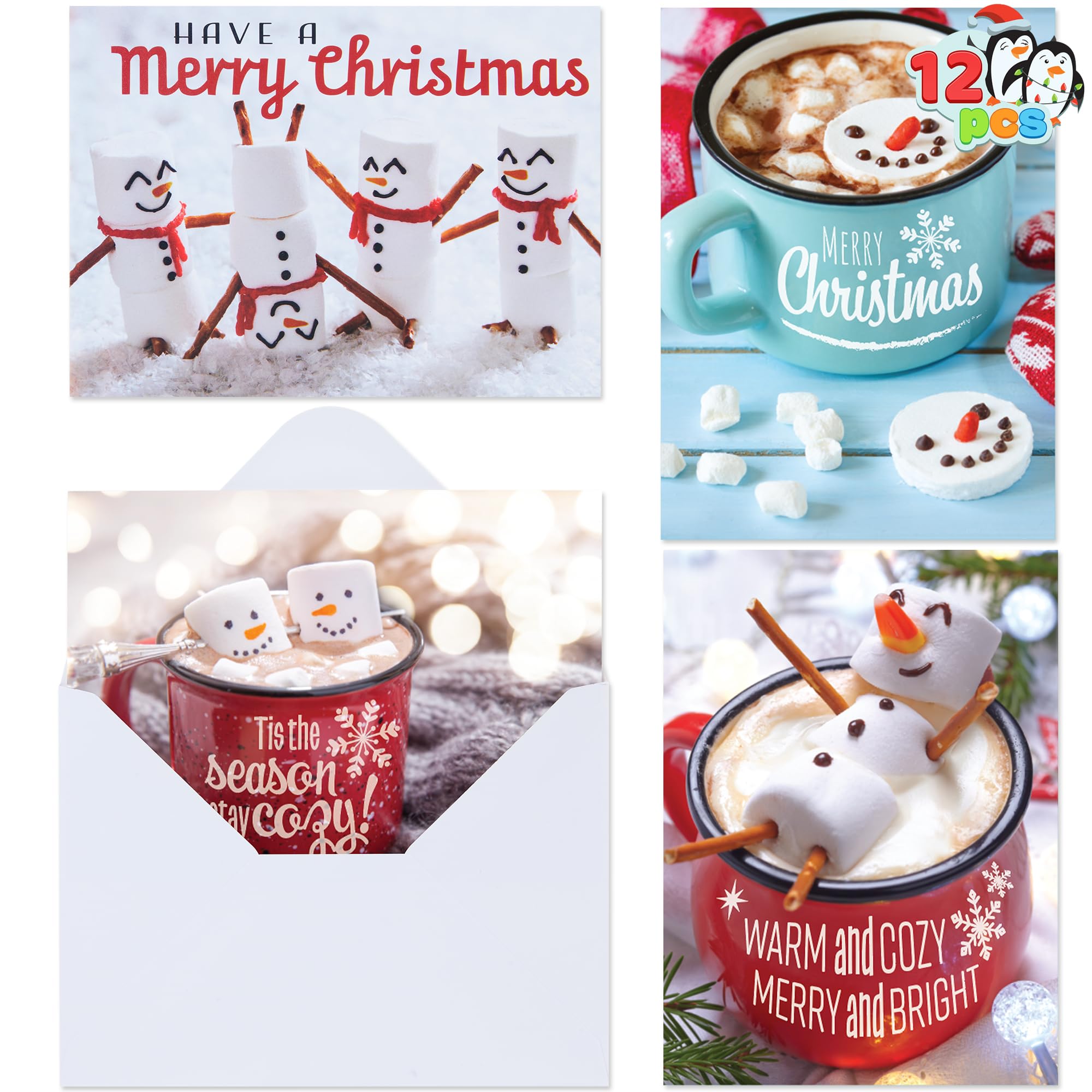 12 PCS Christmas Greeting Cards with Envelopes - Image 8