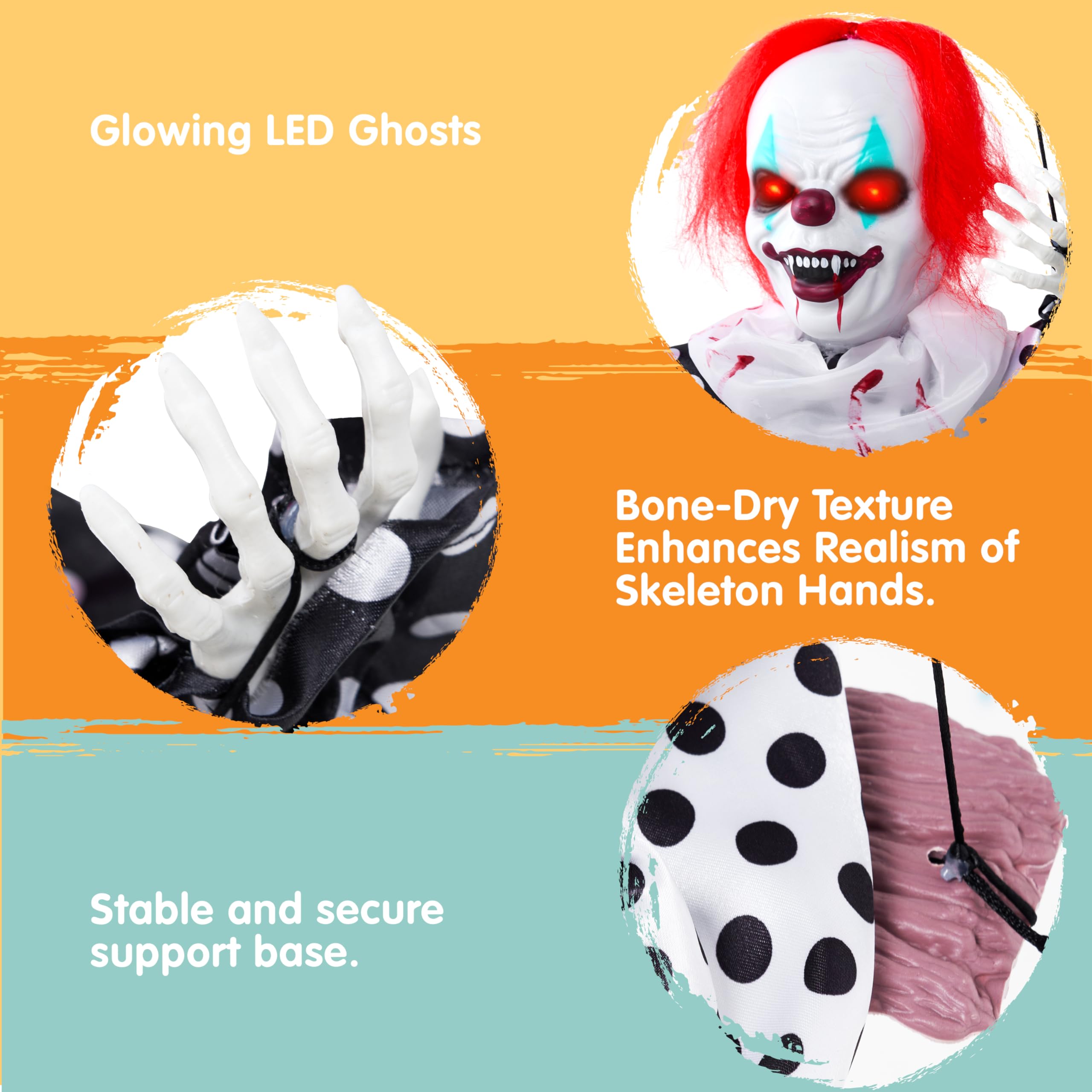 Halloween Hanging Swinging Animatronic Clown - Image 2