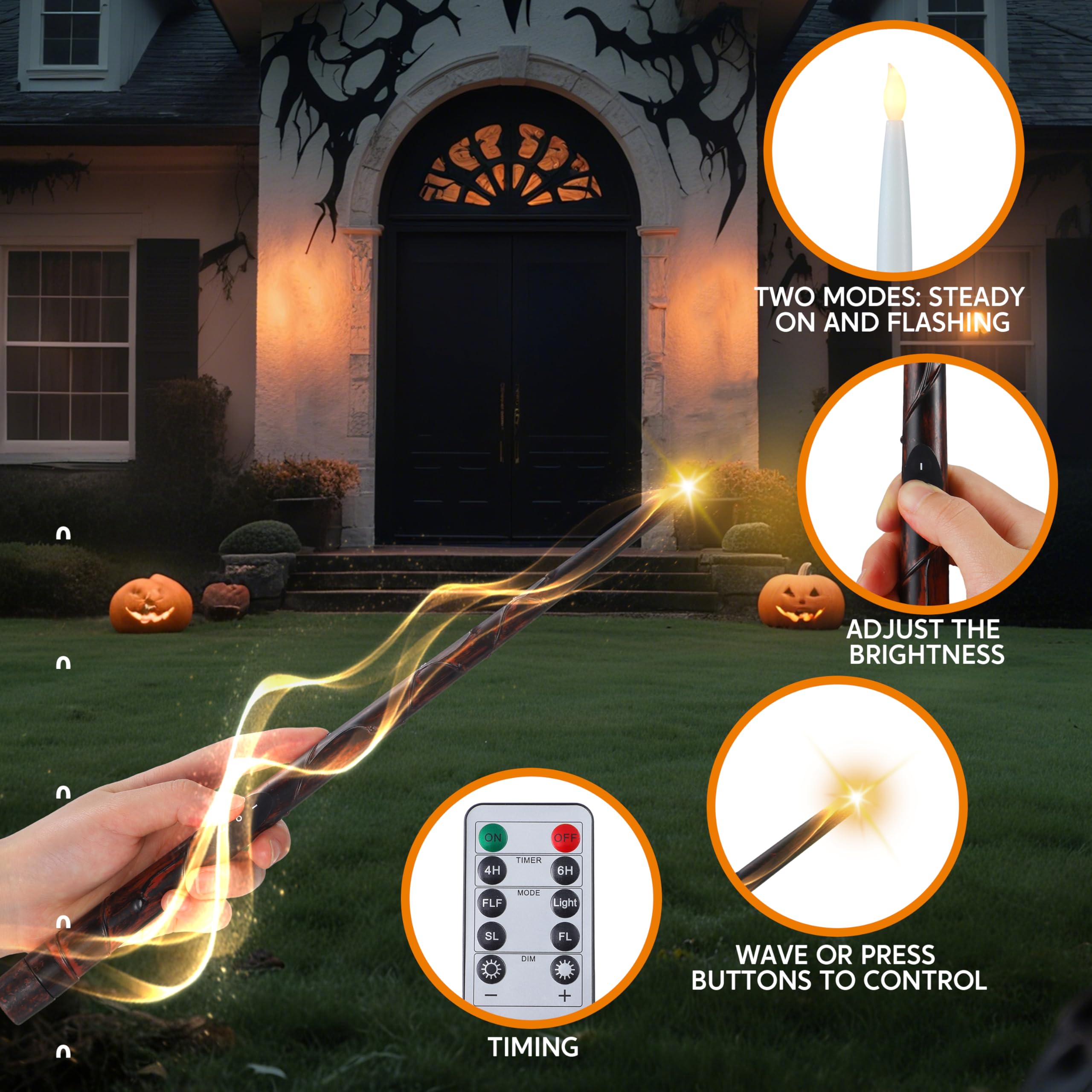 20Pcs Halloween Floating Candles and Witch Hat - Image 2