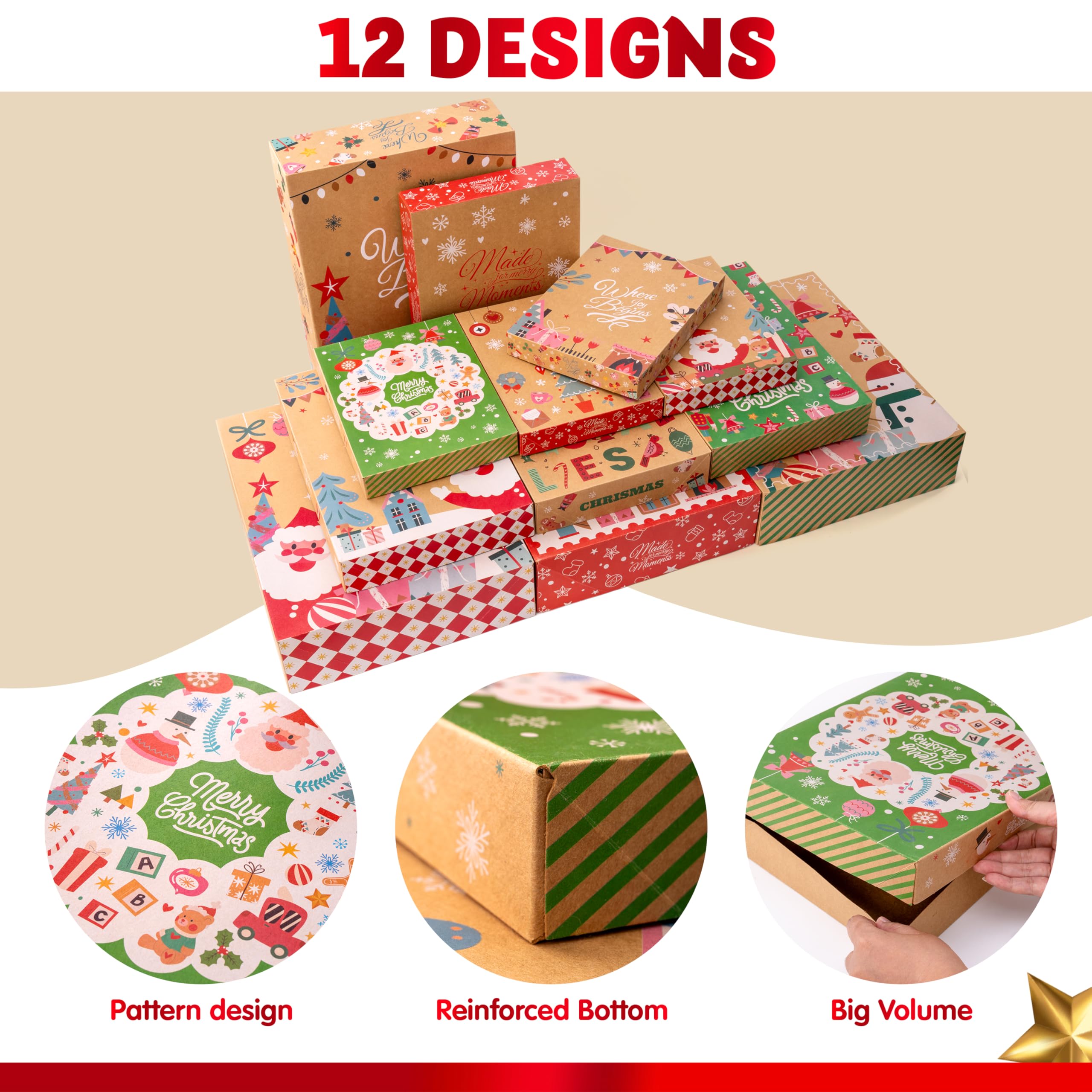 12PCS Christmas Shirt Gift Boxes with Lids for Presents - Image 2