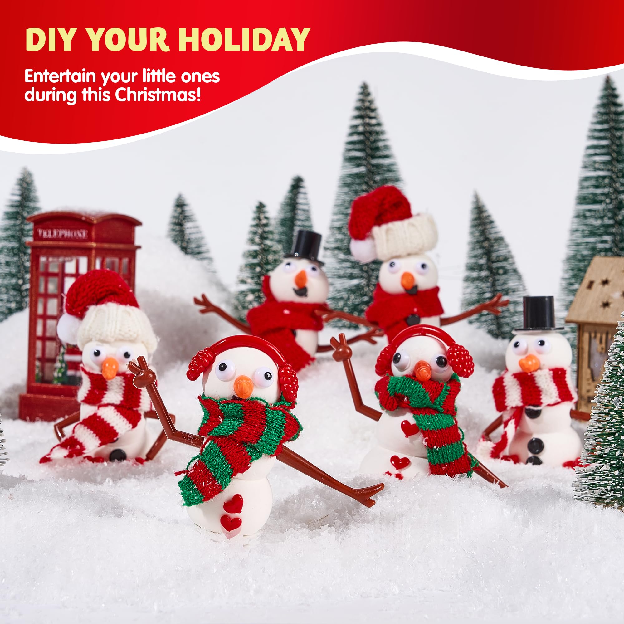 3 Pack DIY Christmas Build a Snowman Craft Kit - Image 2