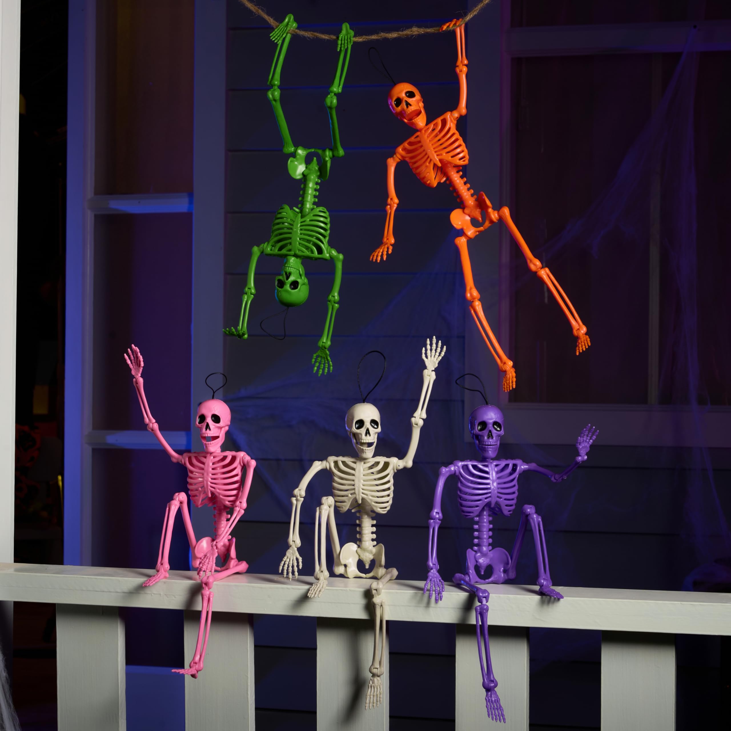 5 PCS Posable Halloween Skeleton Decor 16 Inches - Image 2
