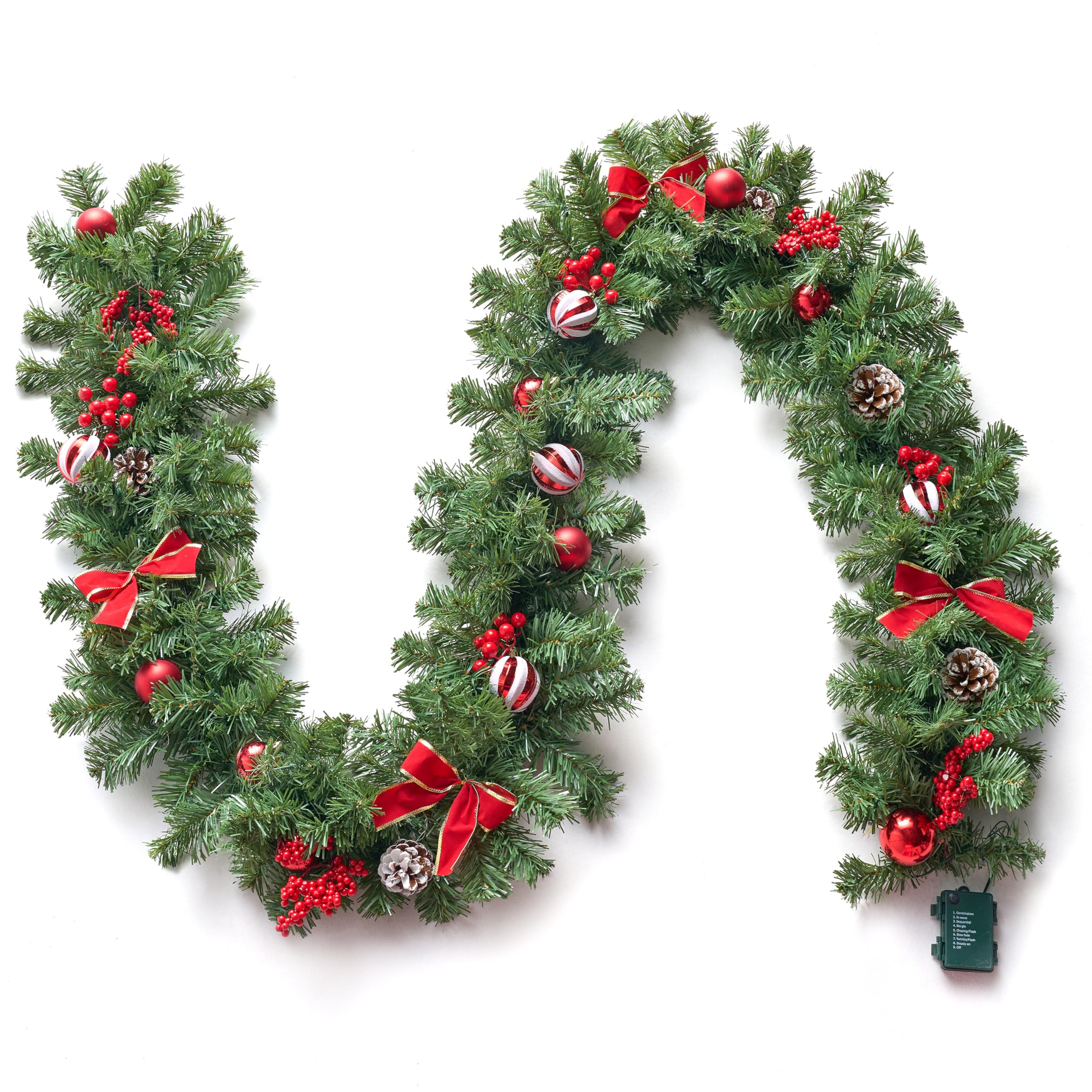 9FT Christmas Garland with Lights - Image 3