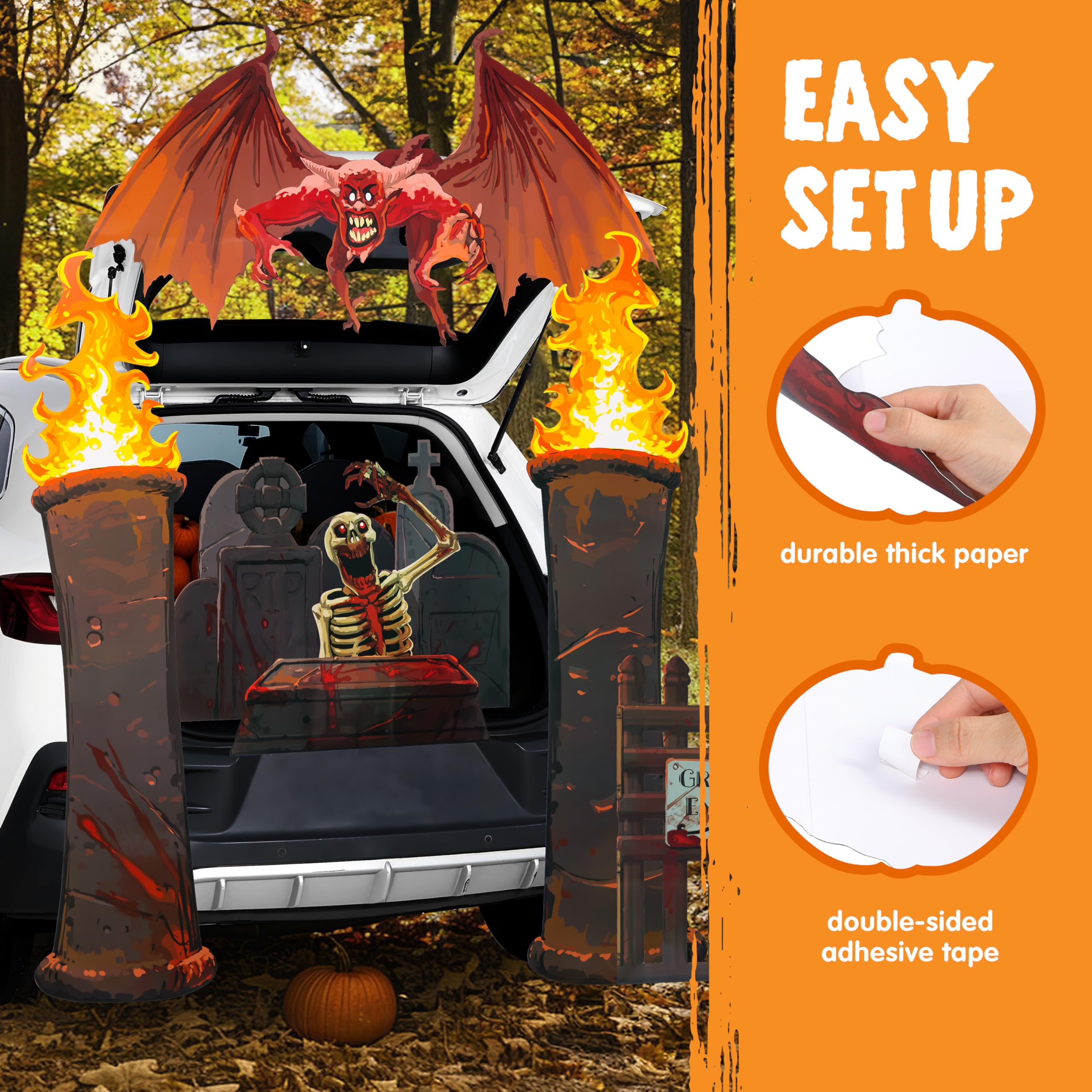 Halloween Cemetery Trunk or Treat Car Decorations Kit - Image 2