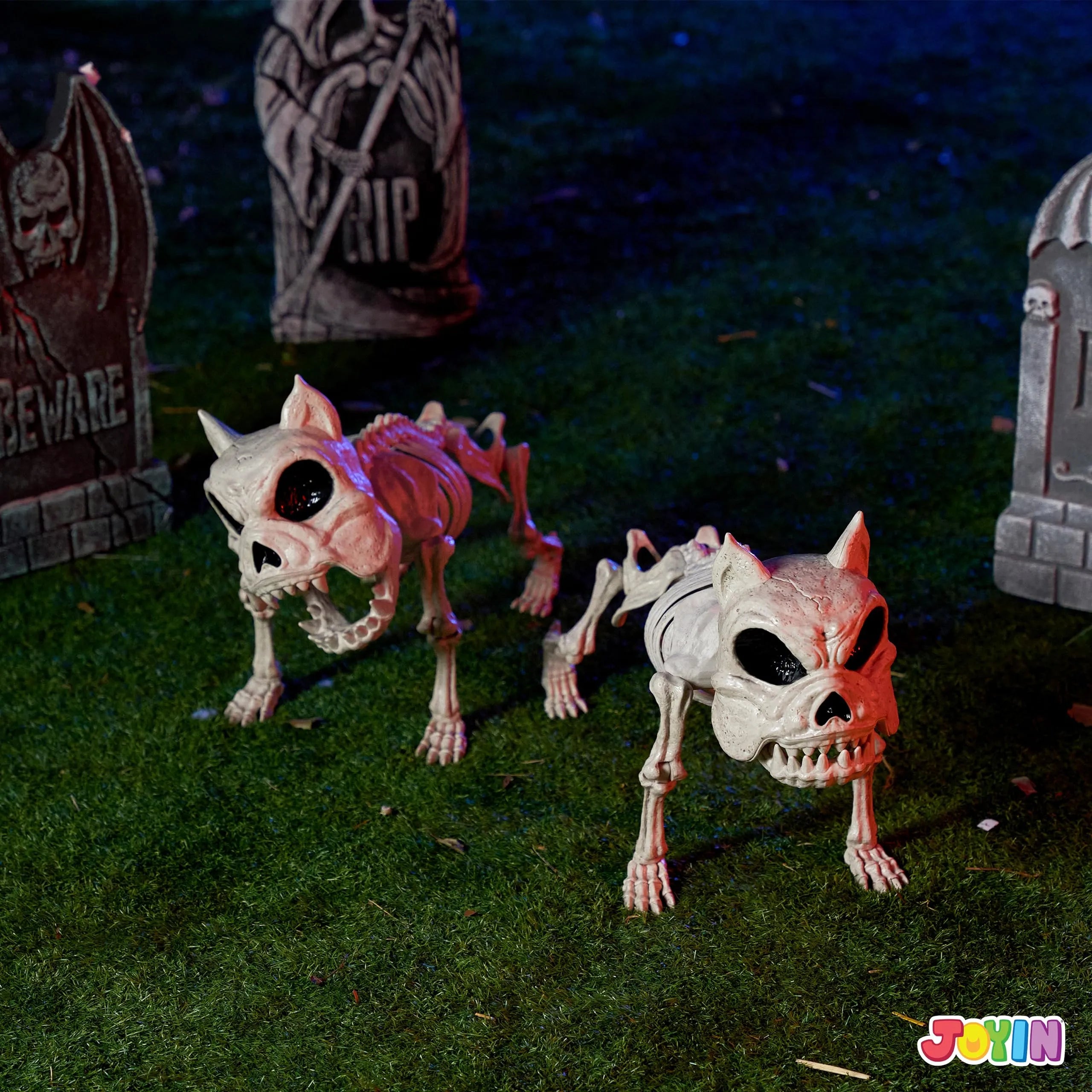 2 PCS 16in Halloween Pose-N-Stay Dog Skeleton Decoration Animal - Image 7