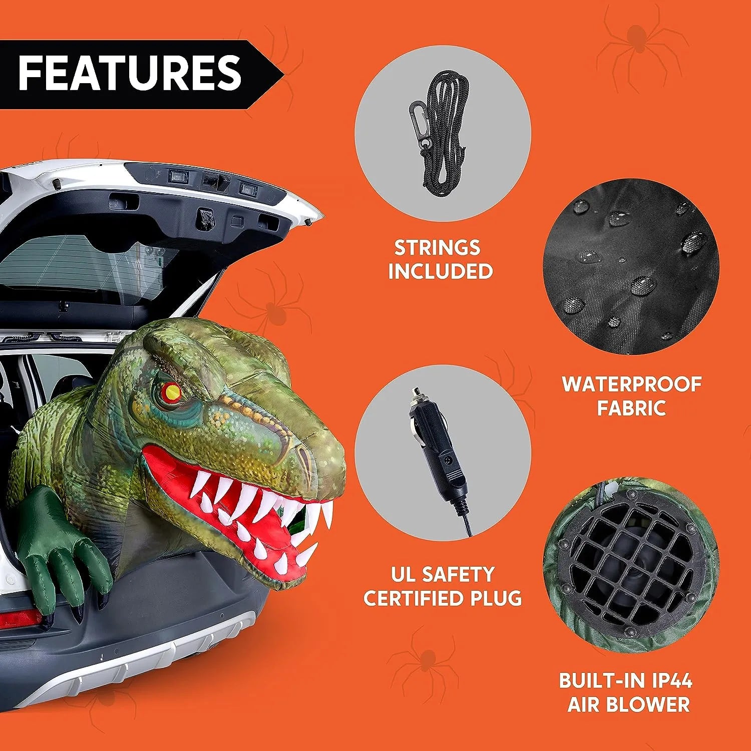 3.6ft Dinosaur Trunk or Treat Halloween Inflatable - Image 6