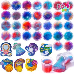 30 Pack Galaxy Slime with Irregularly Cards Pressure Release Fidget Toy