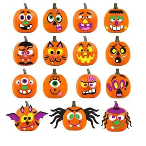 30 Packs Pumpkin Decorating Foam Stickers