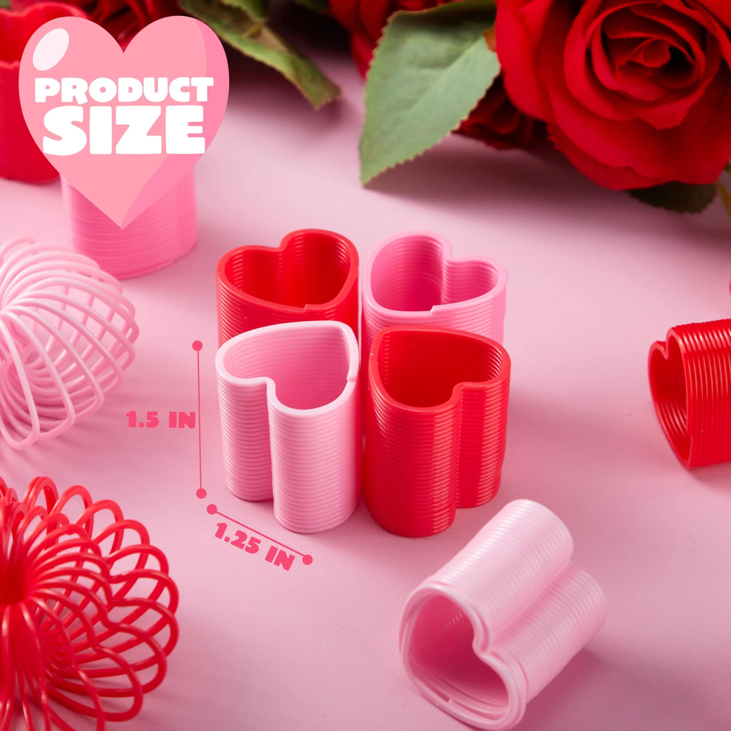 30 Packs Valentine’s Day Multi-Color Heart Coil Springs Toys for Kids Classroom Exchange - Image 8