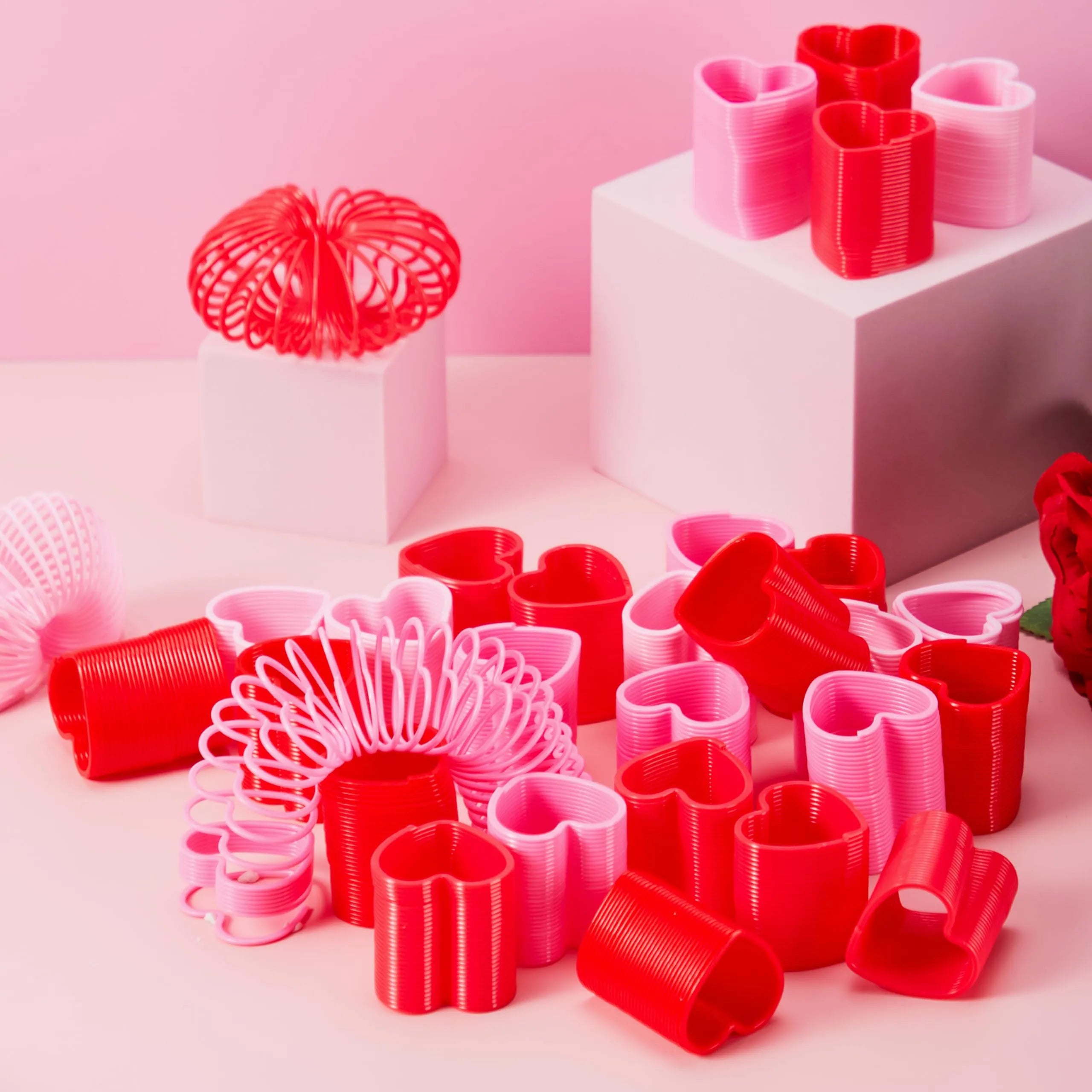 30 Packs Valentine’s Day Multi-Color Heart Coil Springs Toys for Kids Classroom Exchange - Image 6