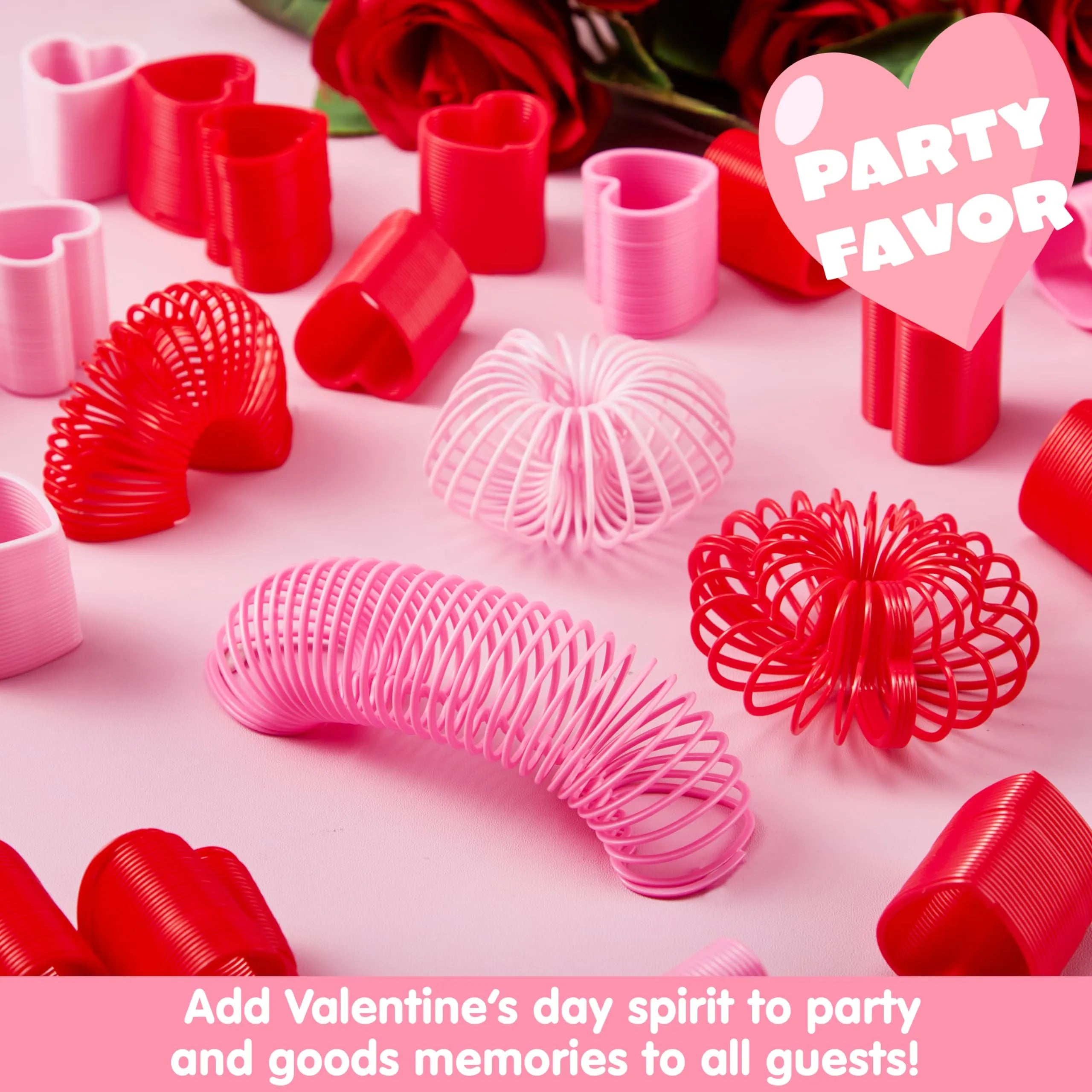 30 Packs Valentine’s Day Multi-Color Heart Coil Springs Toys for Kids Classroom Exchange - Image 7