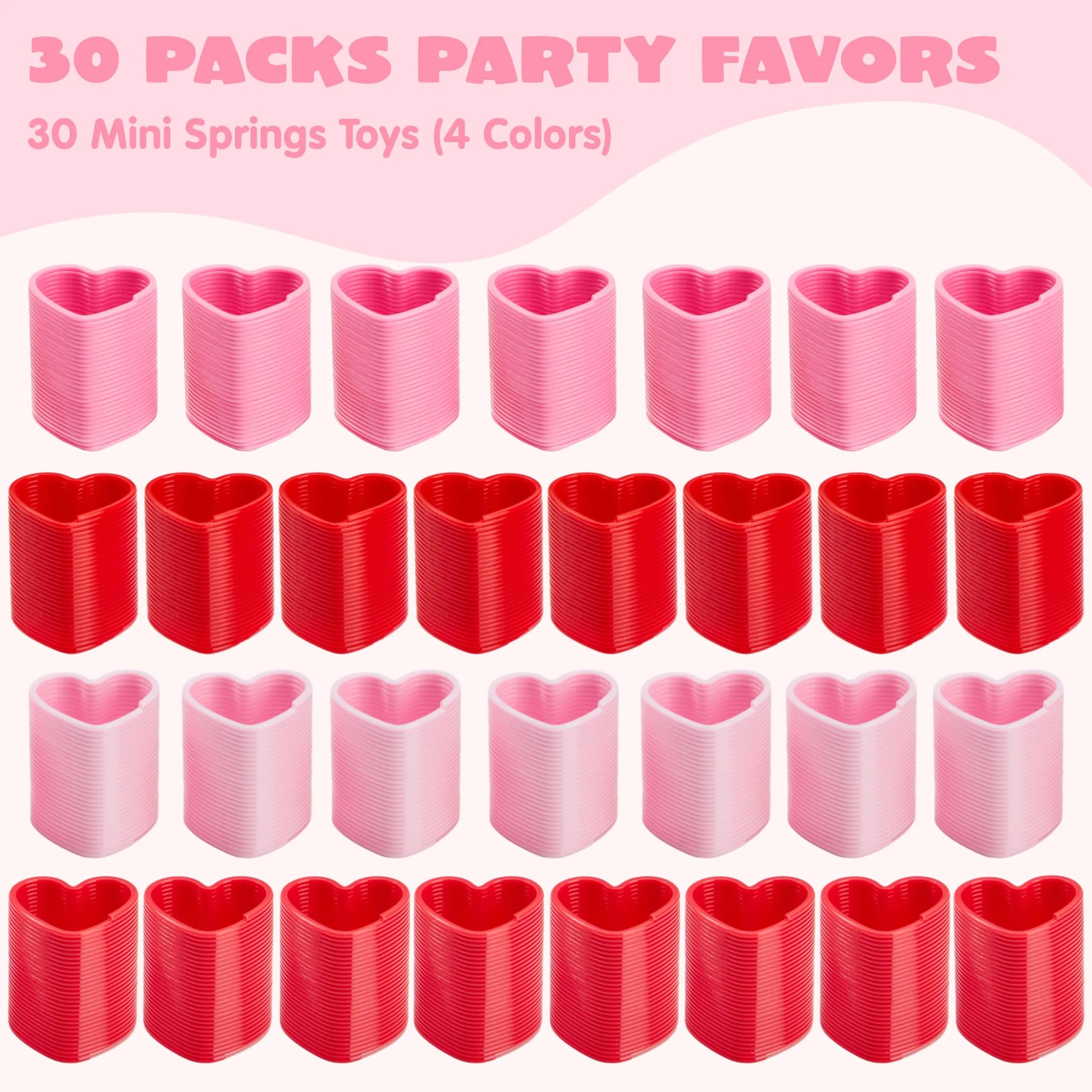 30 Packs Valentine’s Day Multi-Color Heart Coil Springs Toys for Kids Classroom Exchange - Image 4