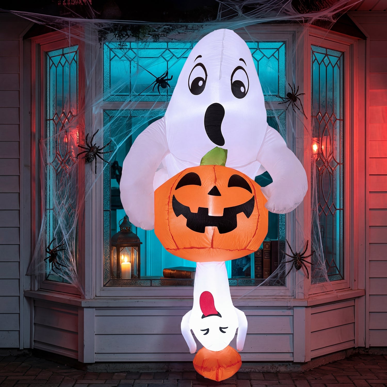 Joiedomi 6FT Halloween Inflatable Cute Ghost with Pumpkin - Image 8
