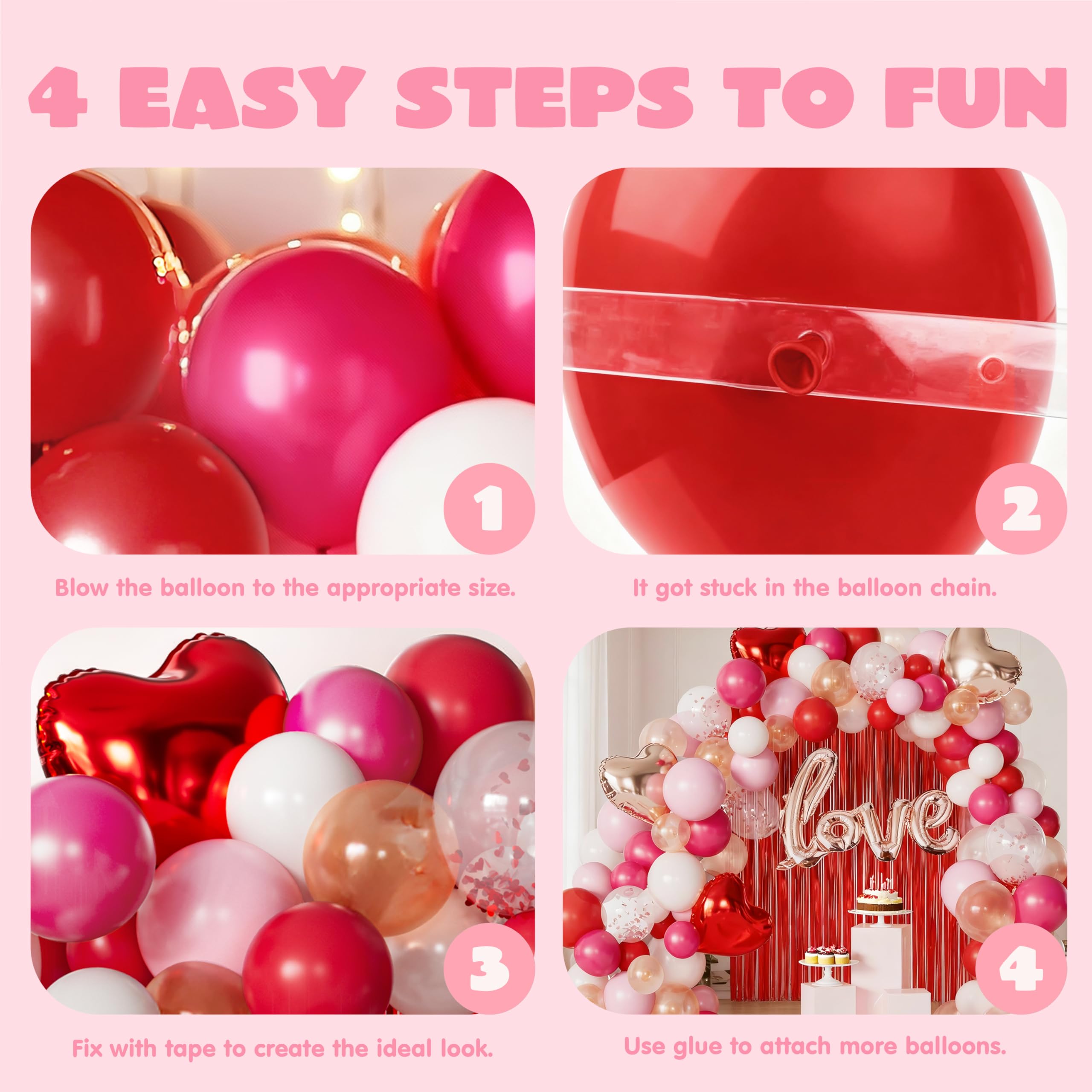 338 Pcs Valentines Day Balloon Arch Set - Image 4