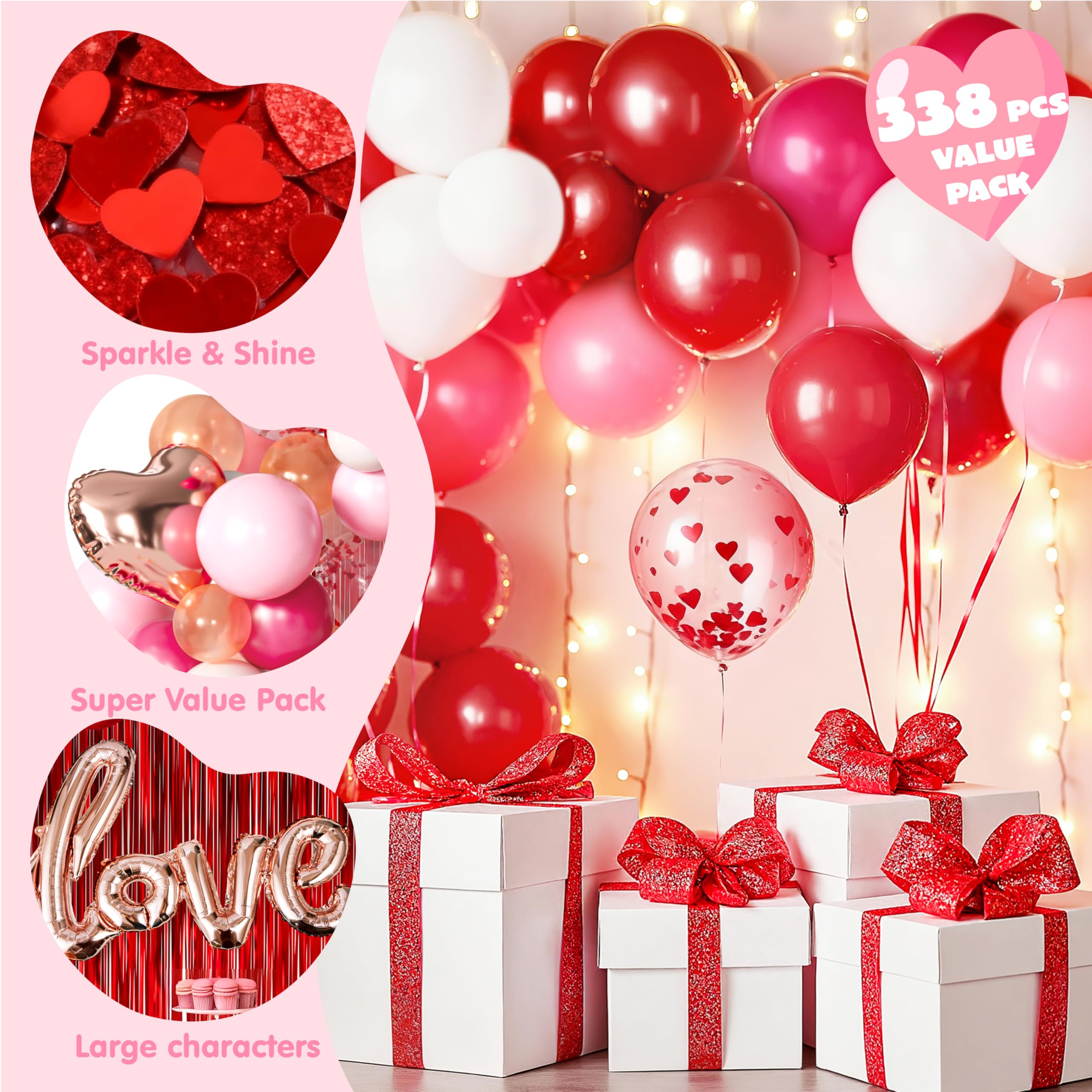 338 Pcs Valentines Day Balloon Arch Set - Image 5
