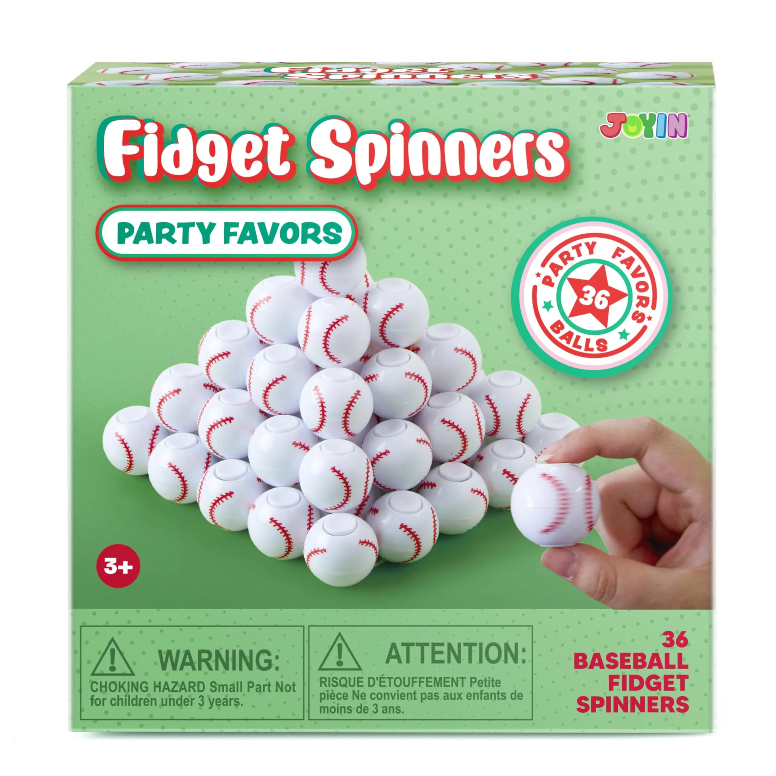 36 Pack Kids Baseball Fidget Spinners Party Favors Toys - Image 6