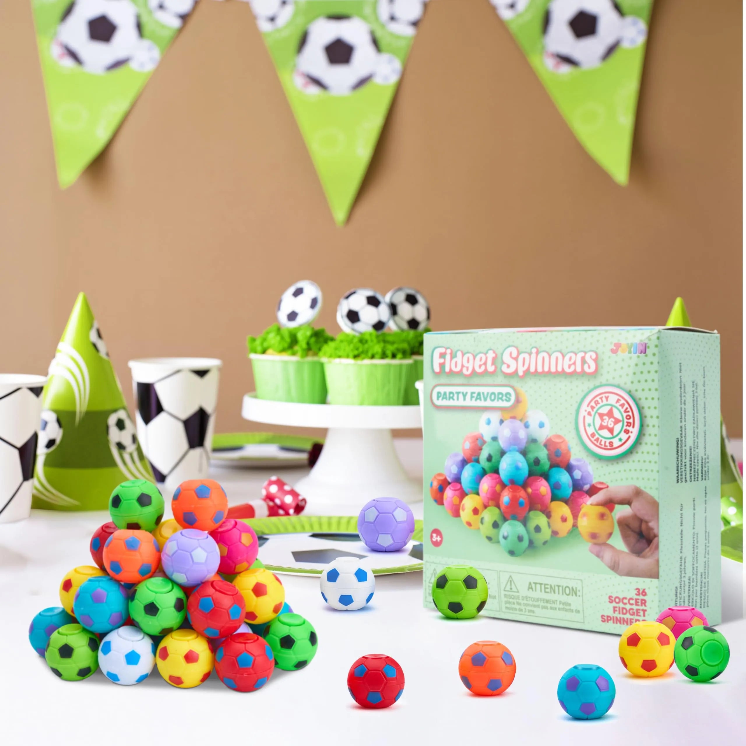 36 Pack Soccer Fidget Spinners, Kids Soccer Party Favors Fidget Toys Bulk - Image 4