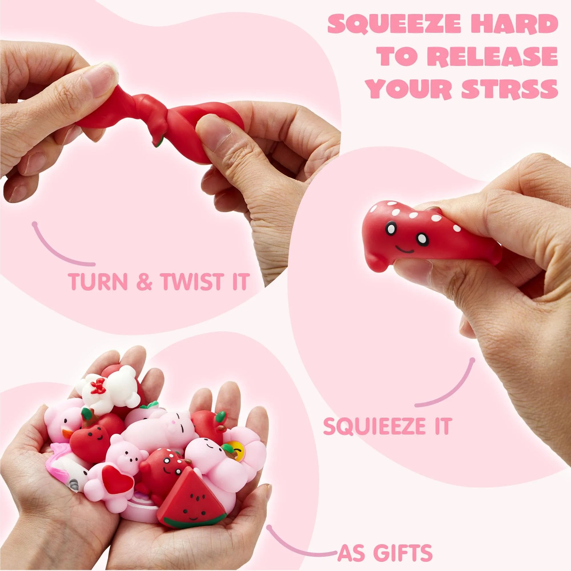 36 Packs Valentine’s Day Gift Mochi Squishy Toys - Image 3