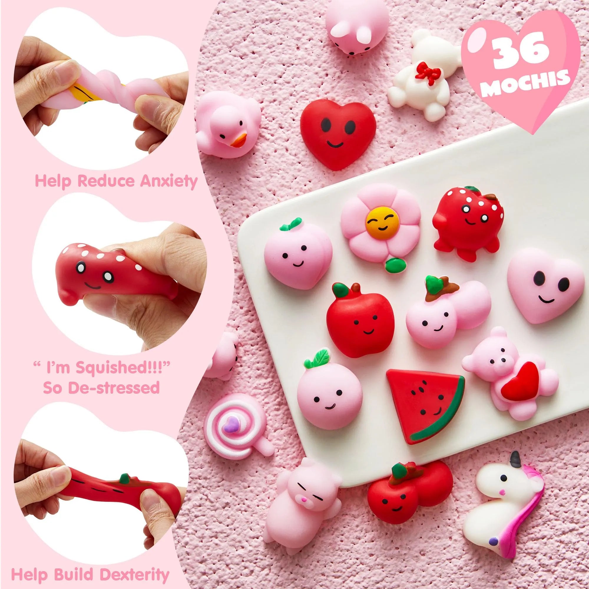 36 Packs Valentine’s Day Gift Mochi Squishy Toys - Image 7