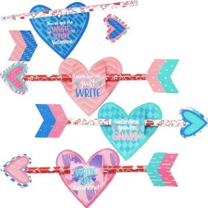 36Pcs Kids Valentines Cards With Cupids Arrow Pencil-Classroom Exchange Gifts