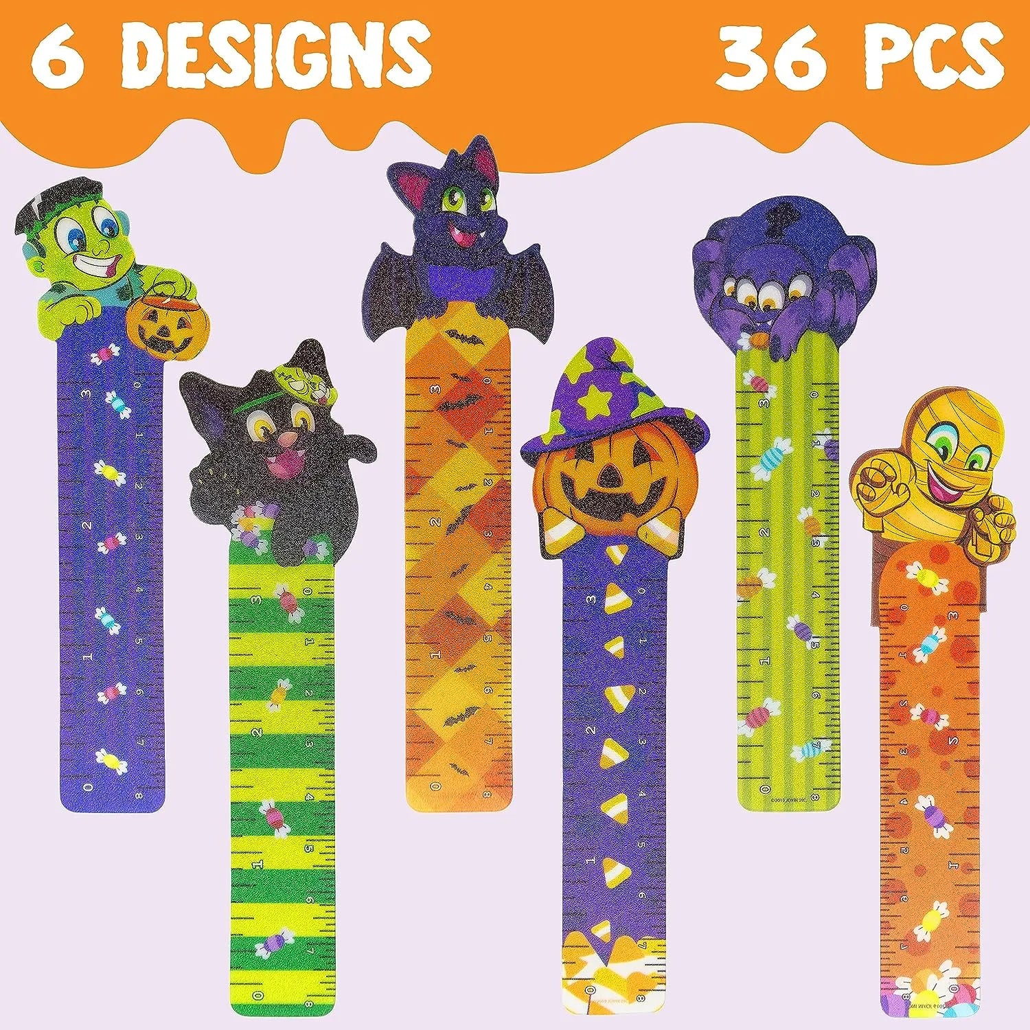 36Pcs 6Designs Halloween Bookmark Rulers - Image 3