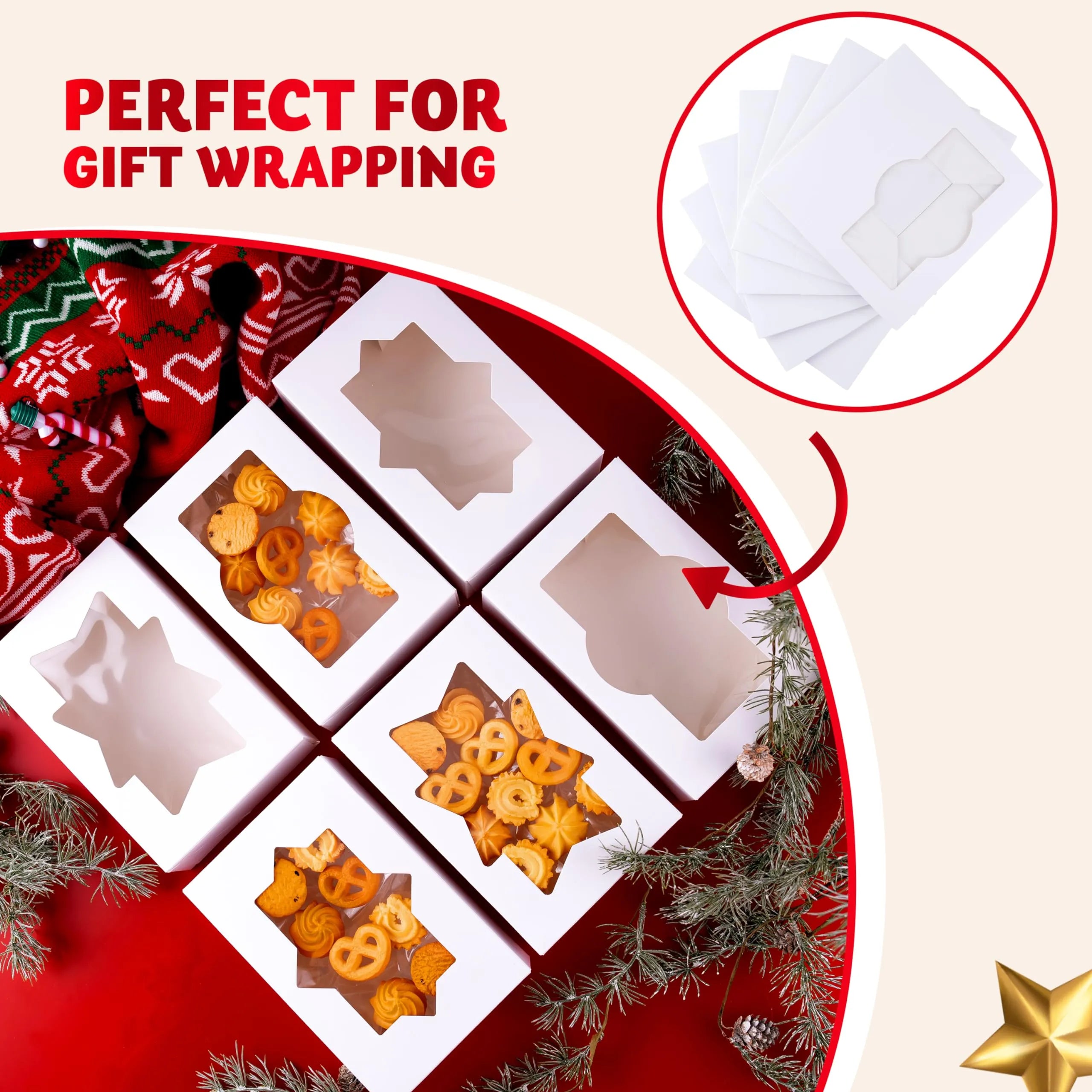 36 Pcs Christmas Cookie Boxes, Plain White Treat Boxes - Image 2
