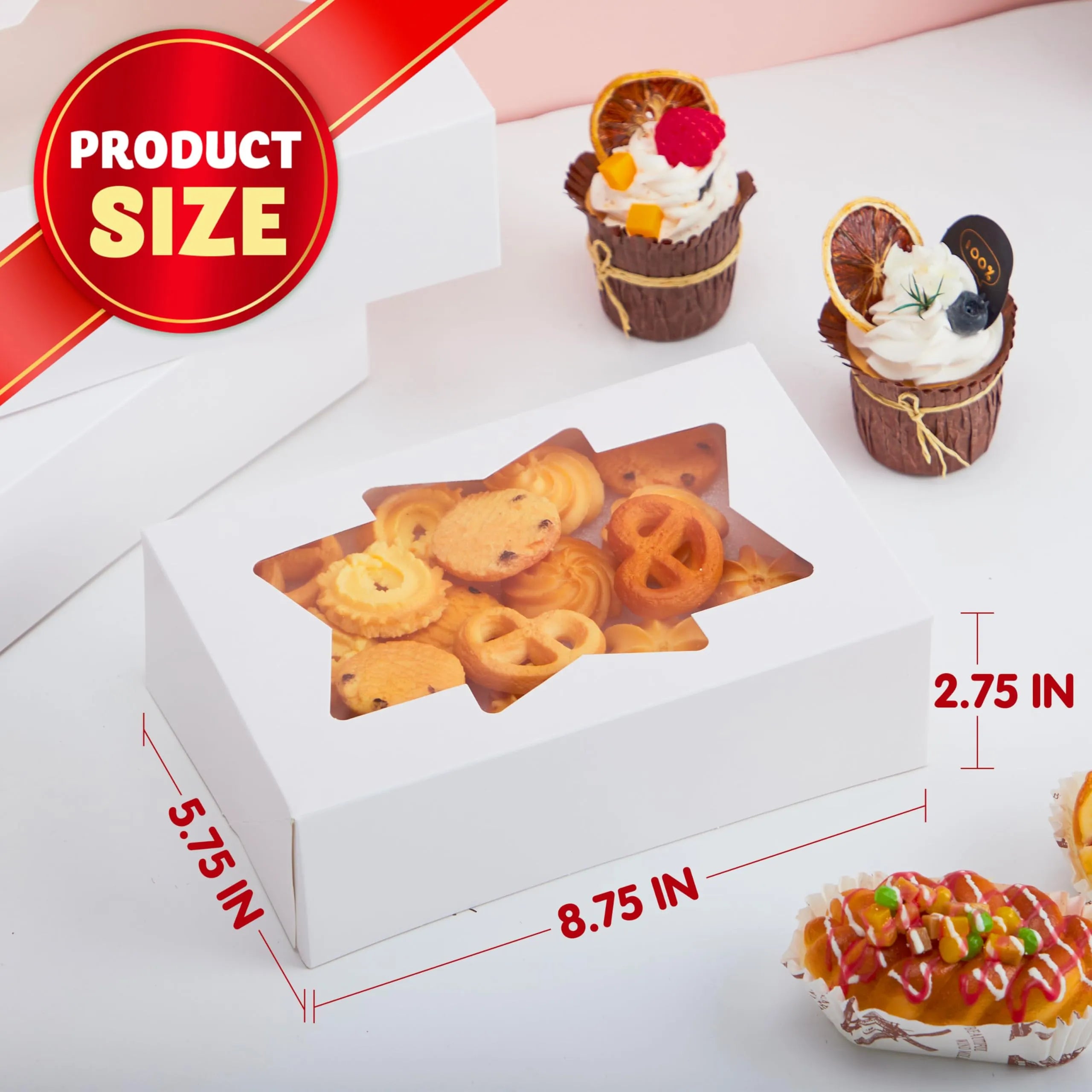 36 Pcs Christmas Cookie Boxes, Plain White Treat Boxes - Image 4