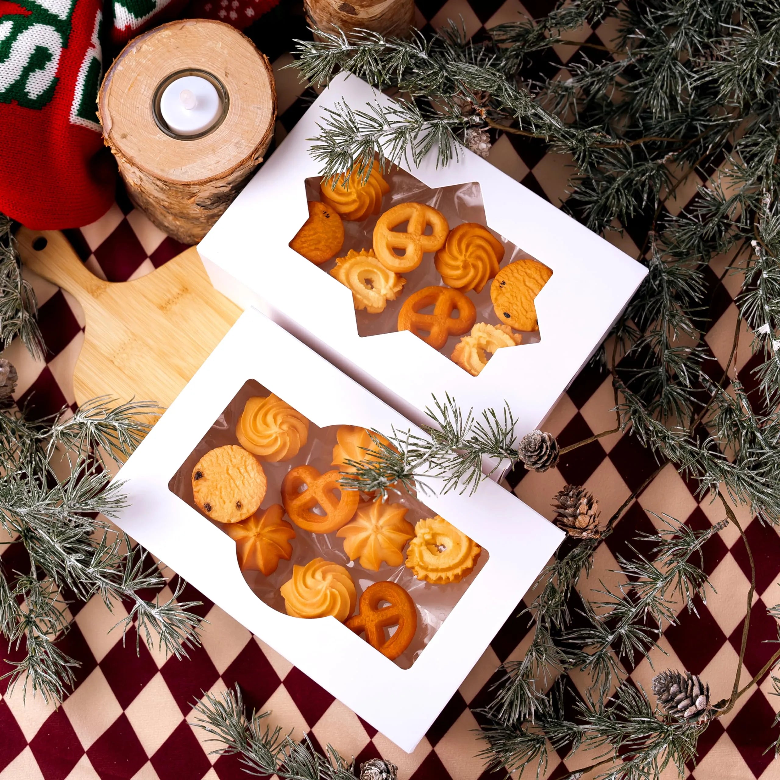 36 Pcs Christmas Cookie Boxes, Plain White Treat Boxes - Image 5
