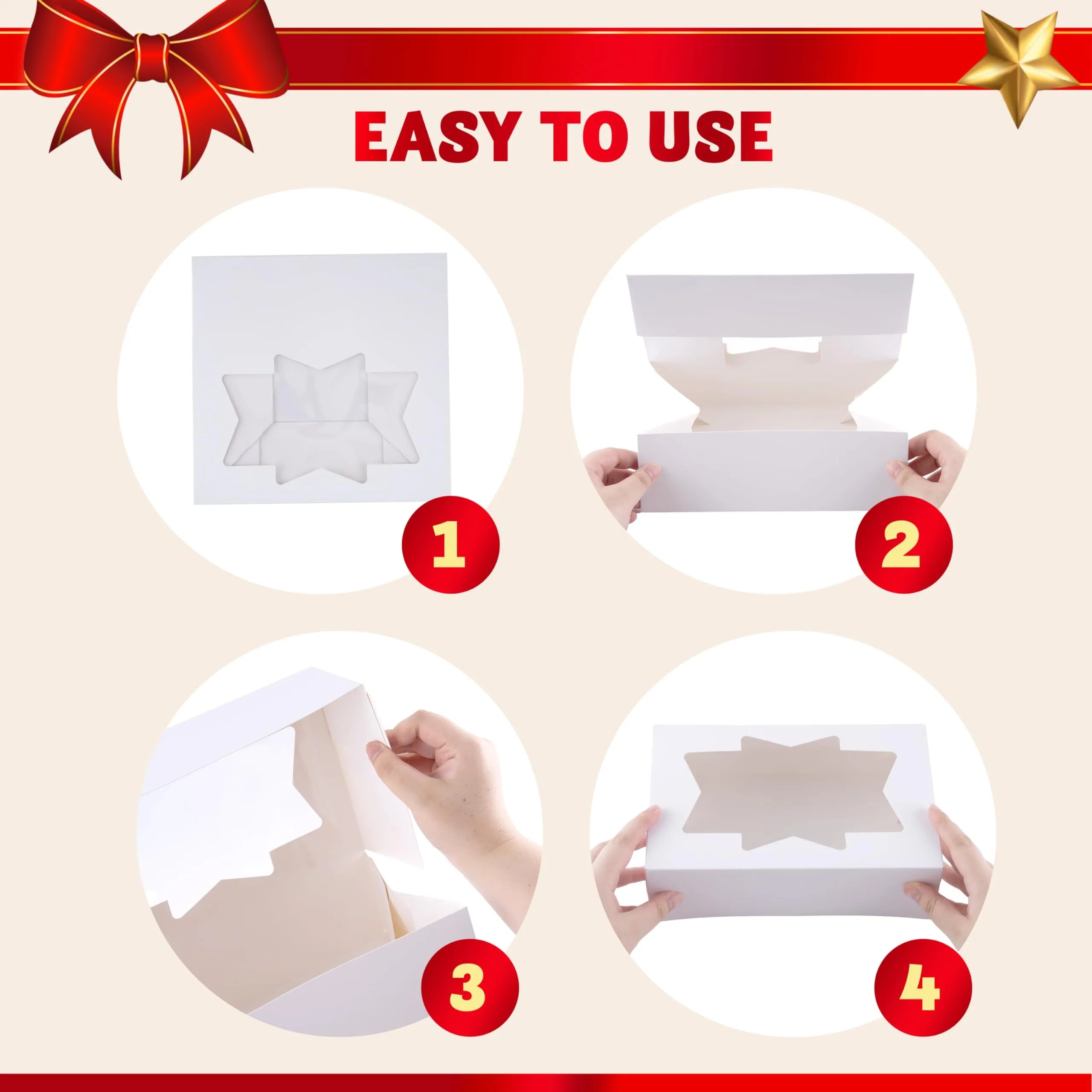 36 Pcs Christmas Cookie Boxes, Plain White Treat Boxes - Image 6