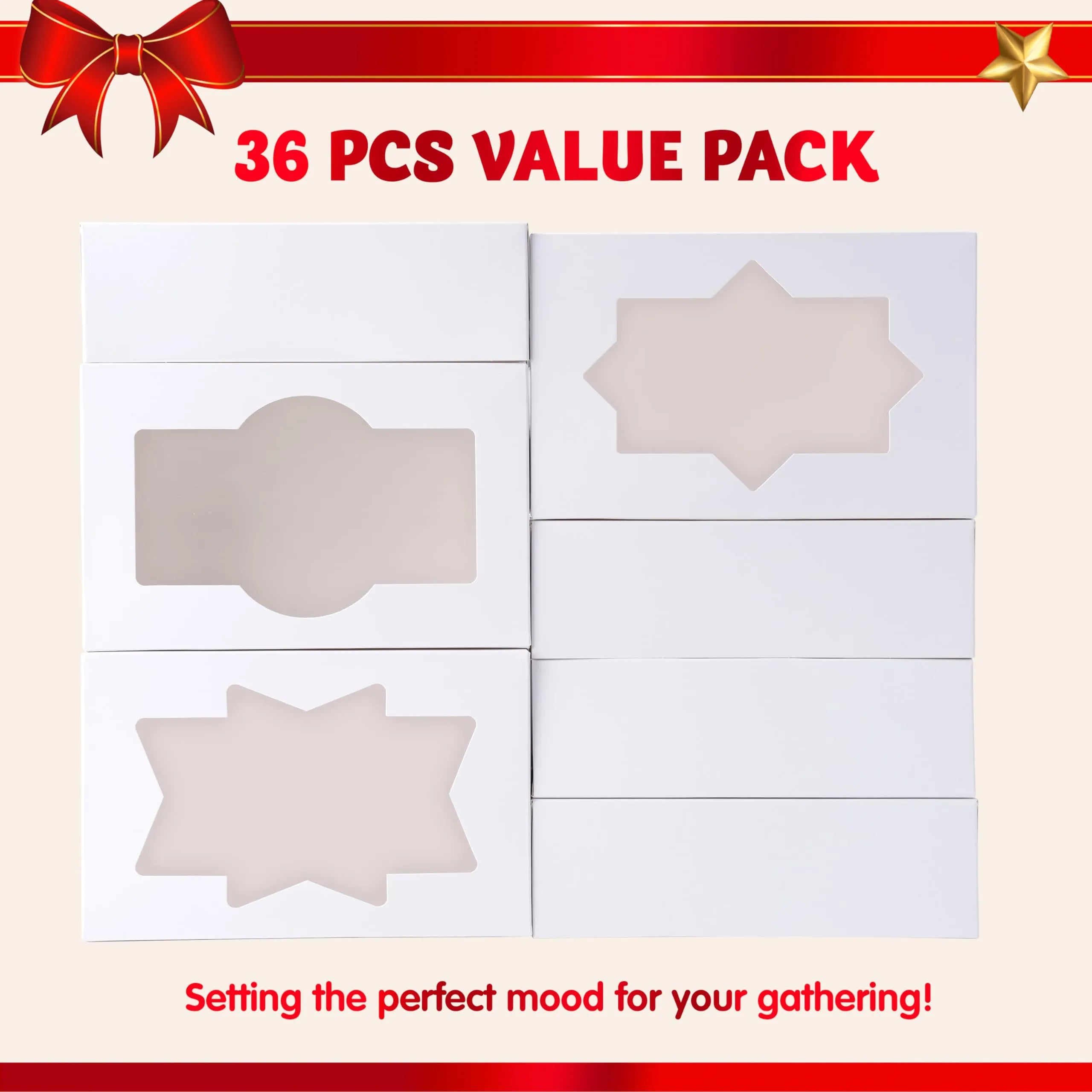 36 Pcs Christmas Cookie Boxes, Plain White Treat Boxes - Image 7