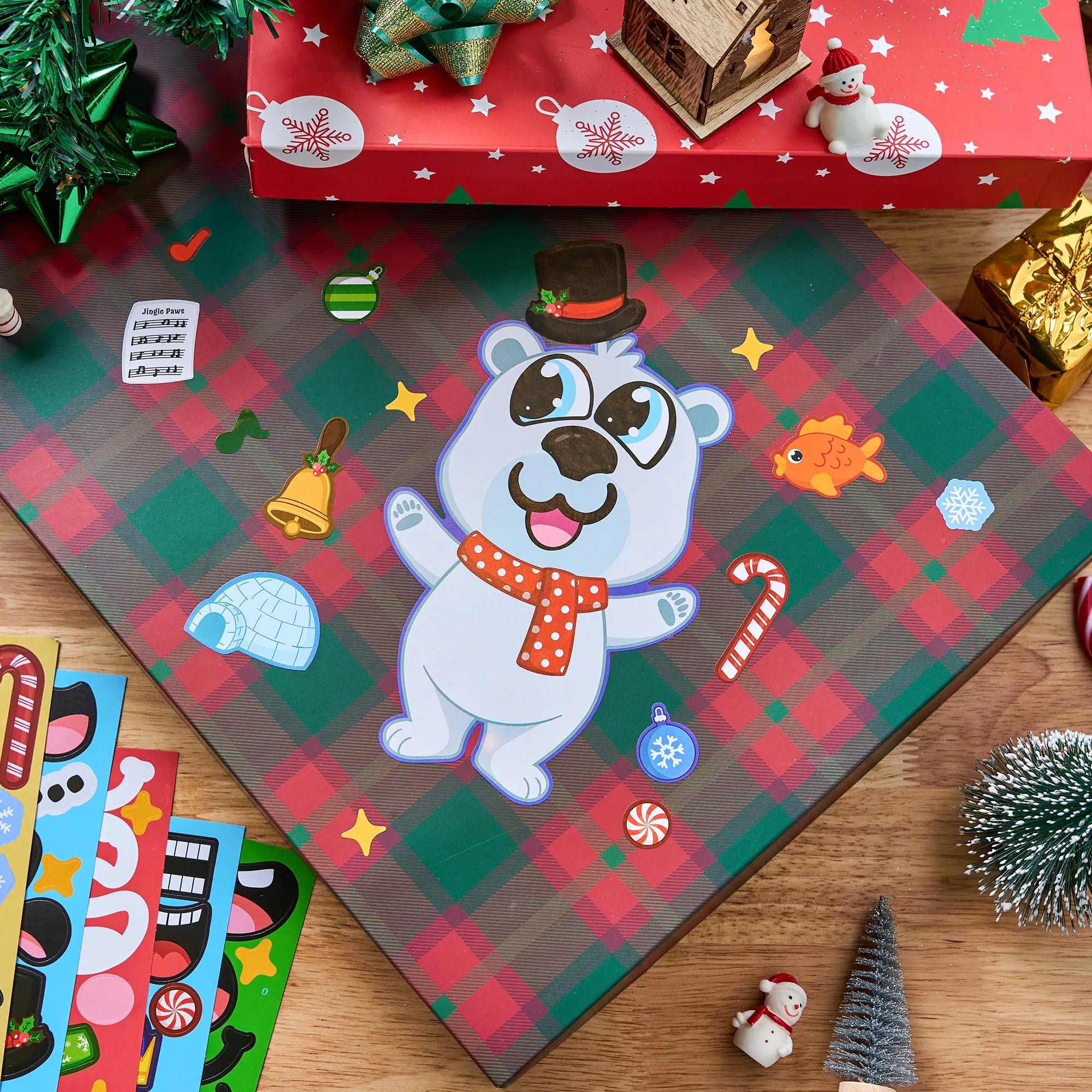 36 Pcs Christmas Make A Face Sticker Sheet for Kids - Image 5