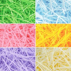 36oz (1000g) Multicolor Rainbow Easter Grass, Recyclable Paper Grass Shred Pastel Colors